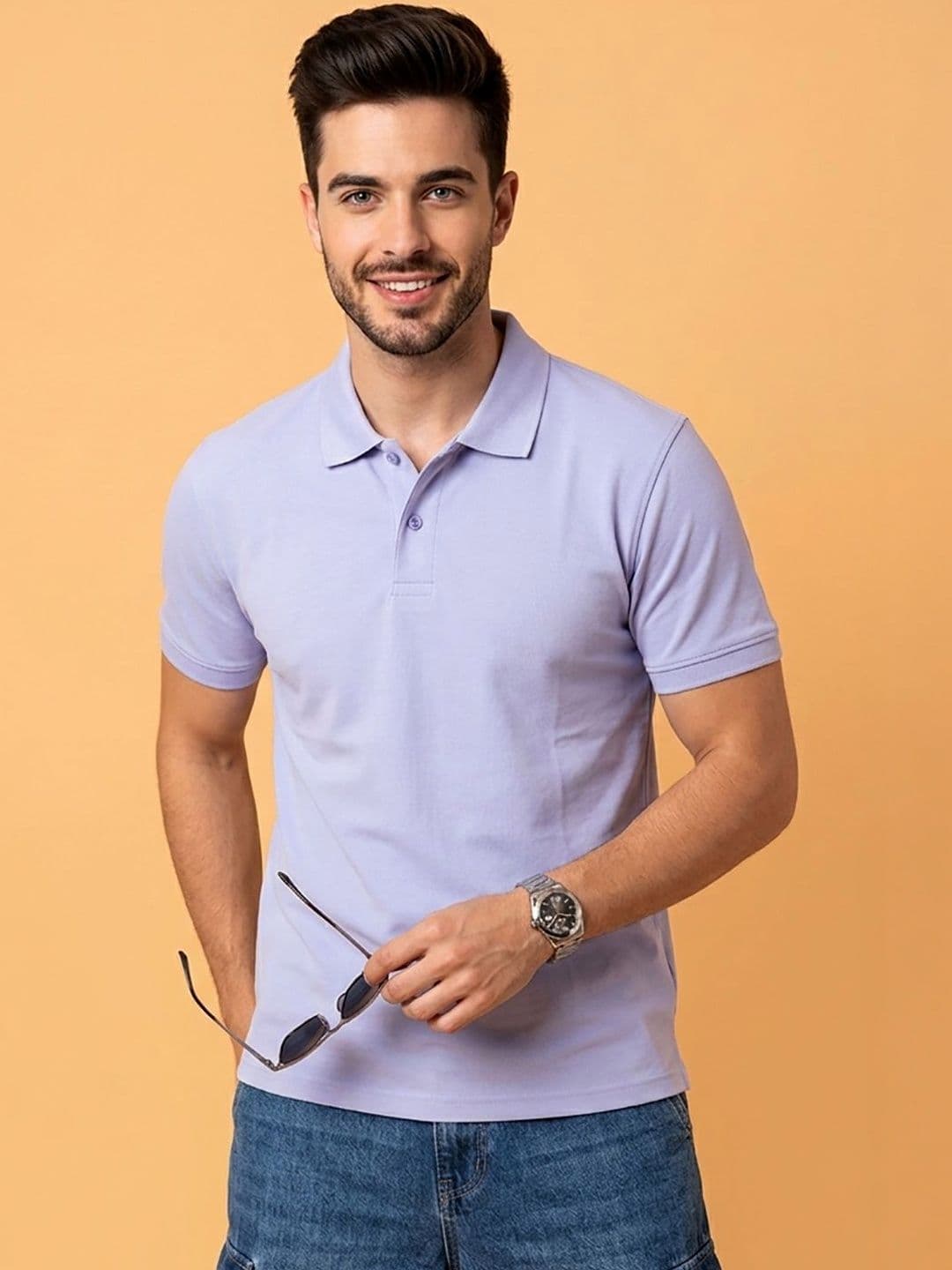 CLOUD COTTON Men Polo Collar T-shirt - view 1