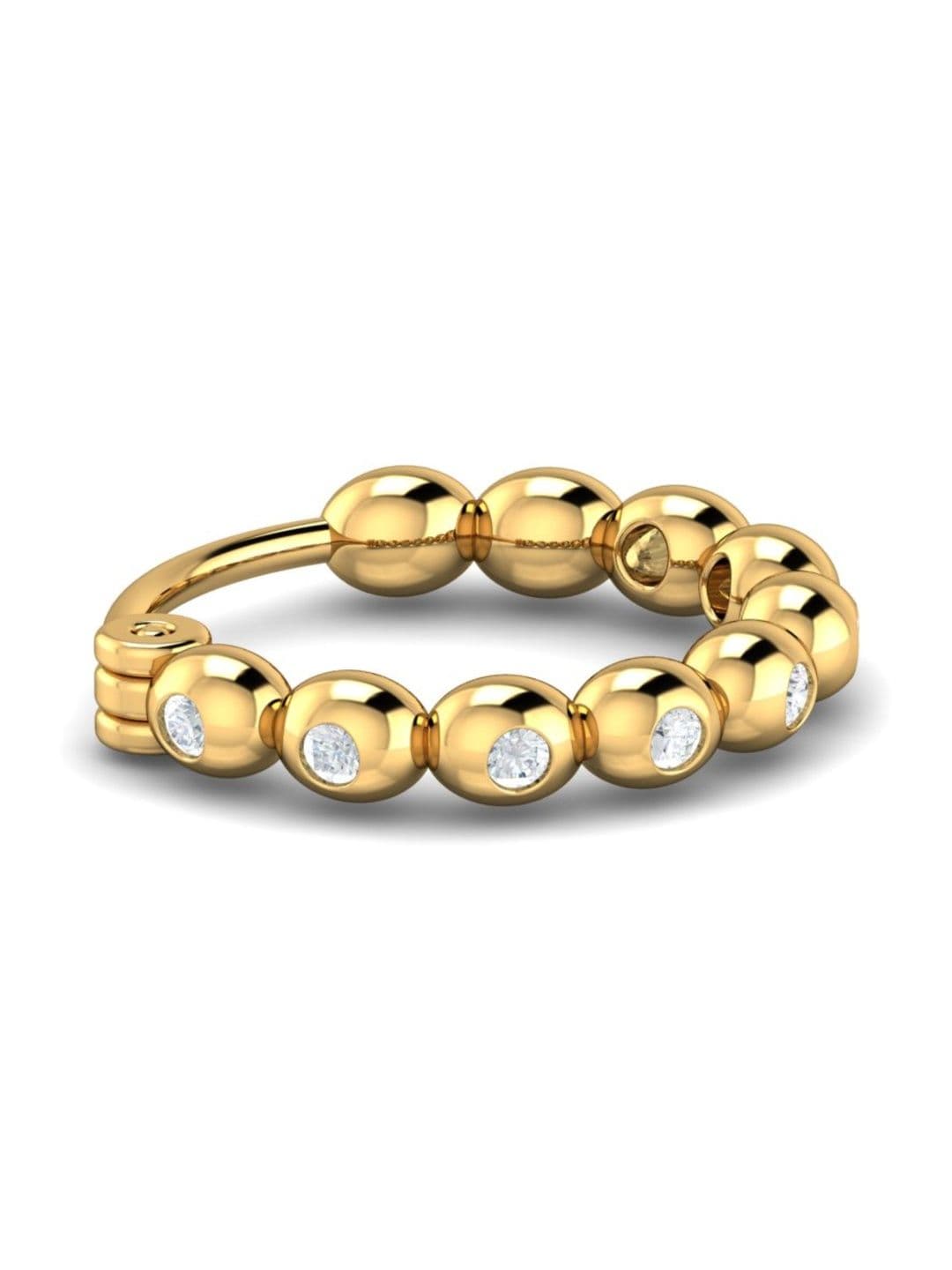 KUBERBOX 09KT Gold 0.05 Carat Natural Diamond Nose Pin- 0.5 g - view 1