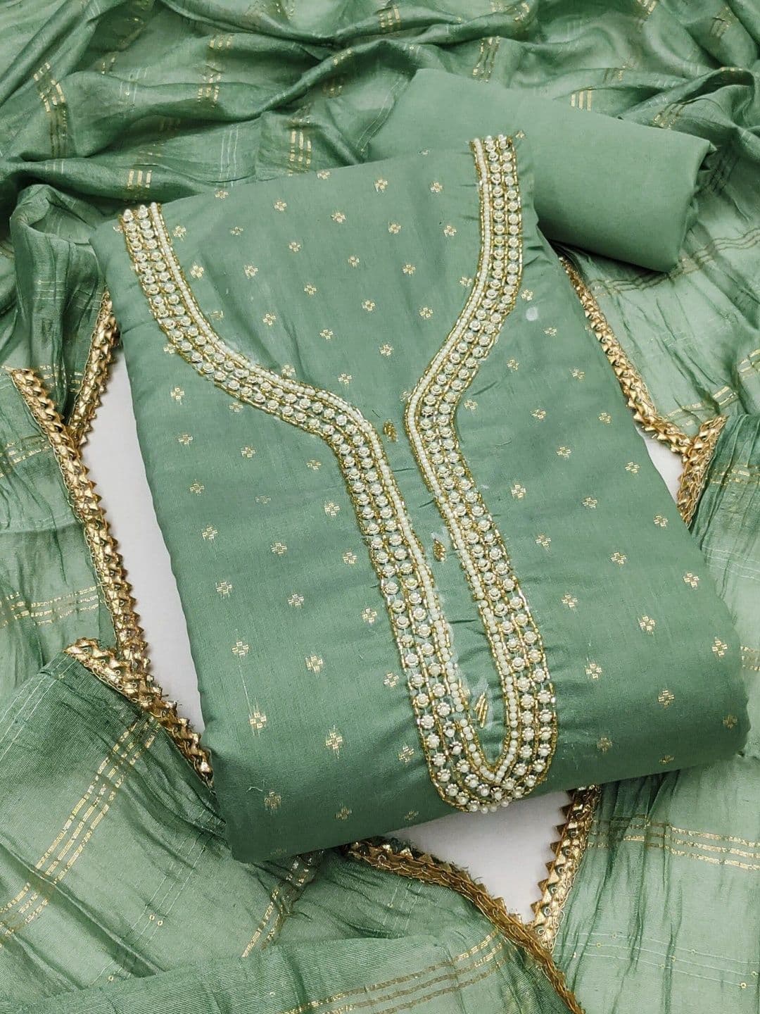 Dhaaga Ghar Embroidered Unstitched Dress Material - view 1