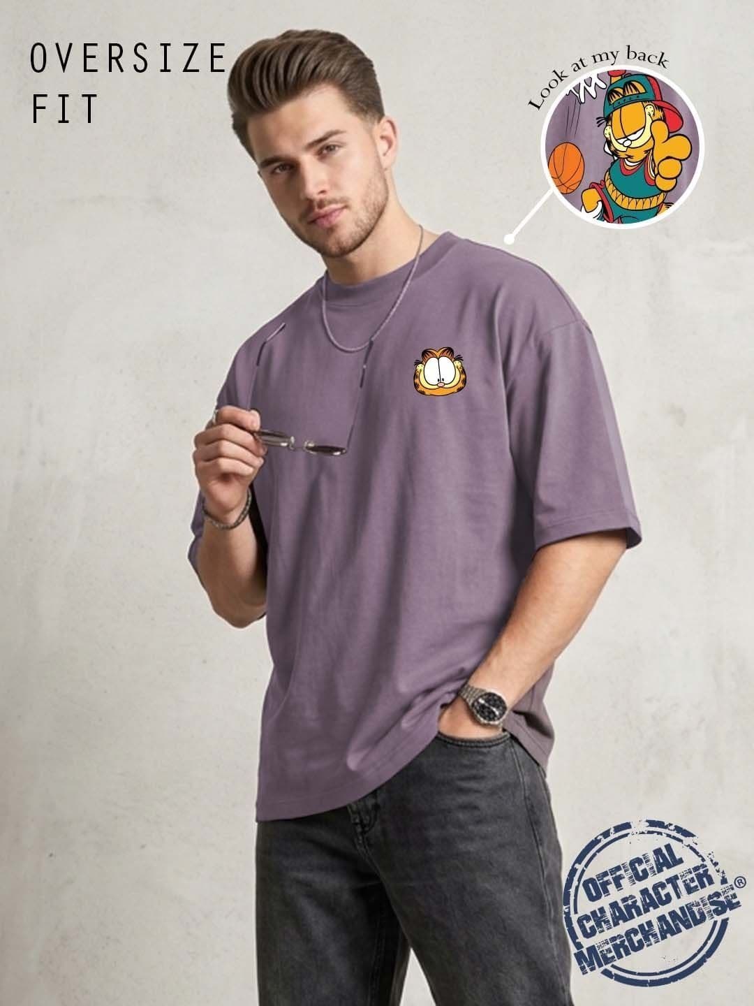Kook N Keech X Minute Mirth Men Garfield Printed Drop-Shoulder Sleeves T-shirt - view 1
