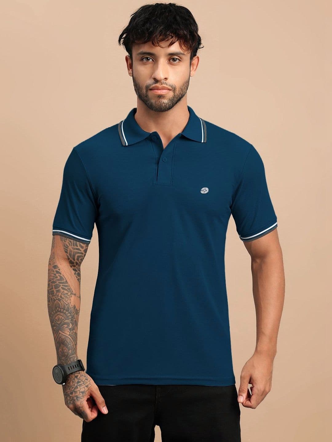 LUX NITRO Solid Dry Fit Moisture Wicking Quick Dry Polo T Shirt - view 1