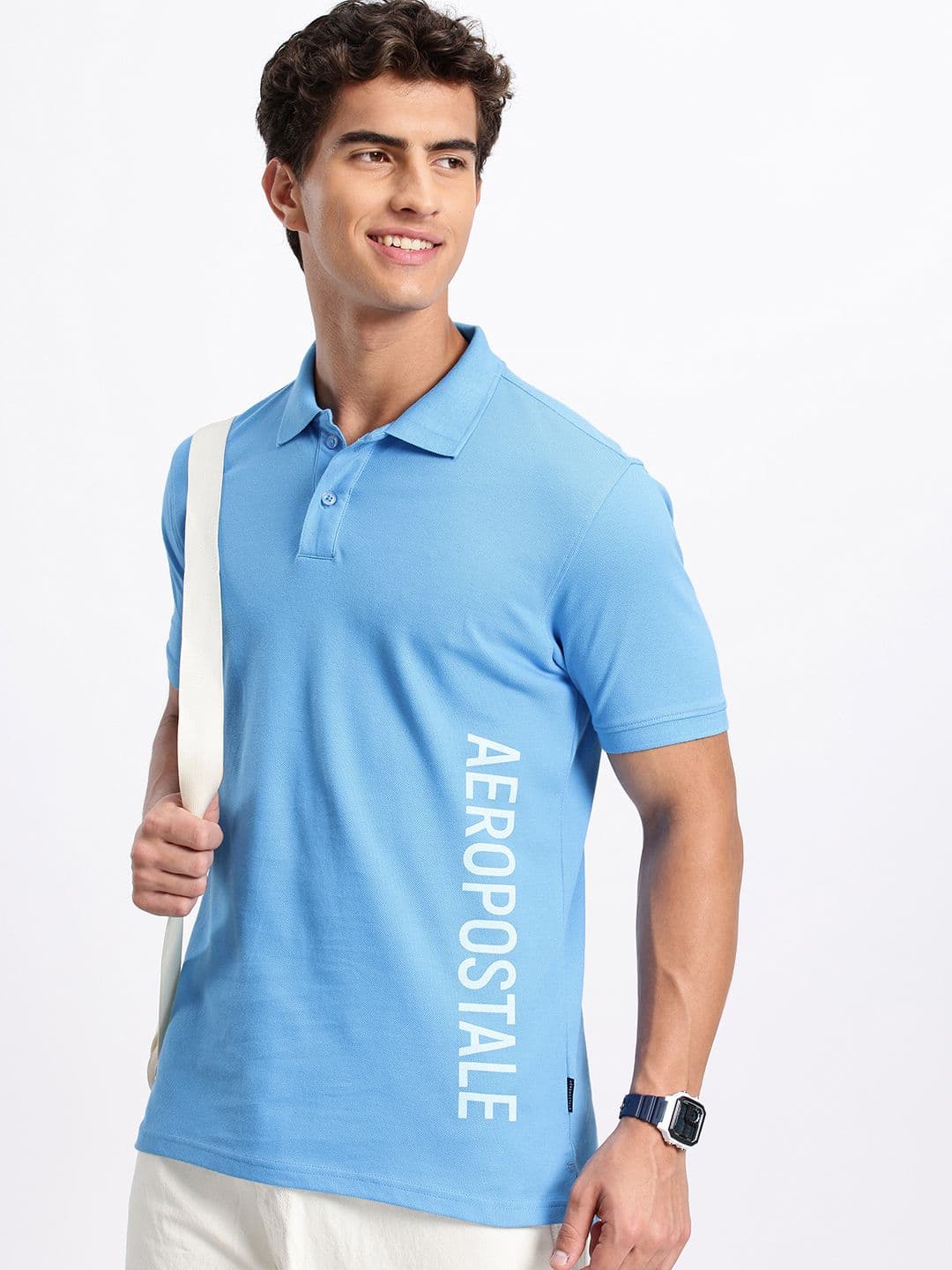 Aeropostale Typography Printed Polo Collar Pure Cotton T-shirt - view 1