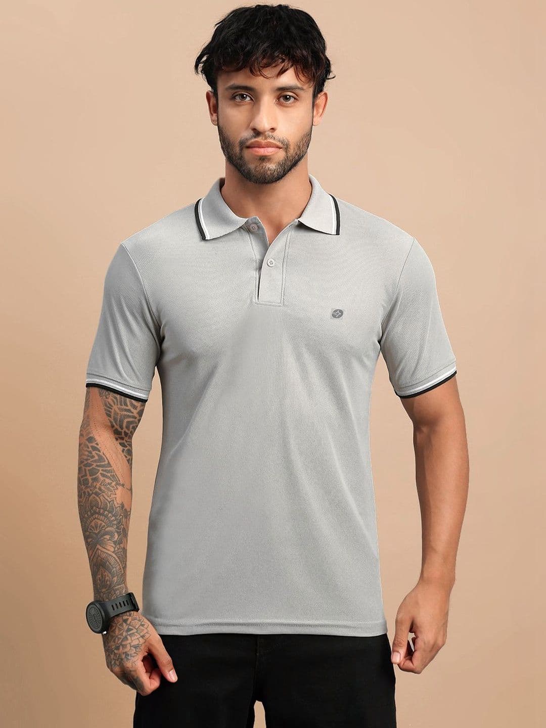 LUX NITRO Solid Dry Fit Moisture Wicking Quick Dry Polo T Shirt - view 1