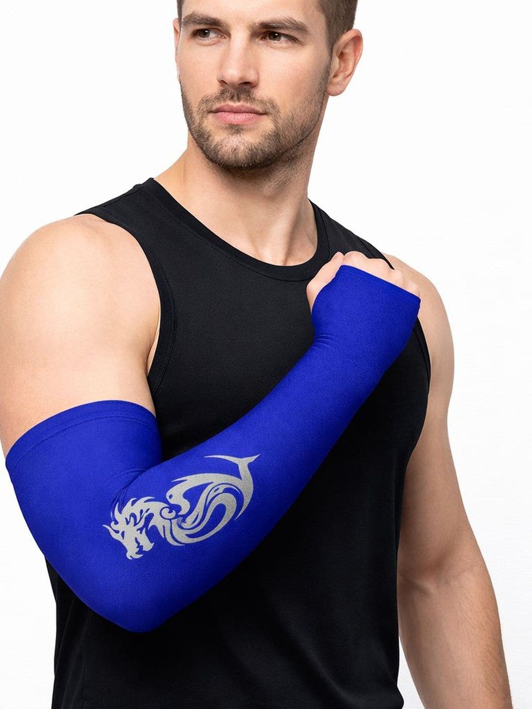 LOOM LEGACY Men Patterned Sun Protective Arm Sleeves - view 1