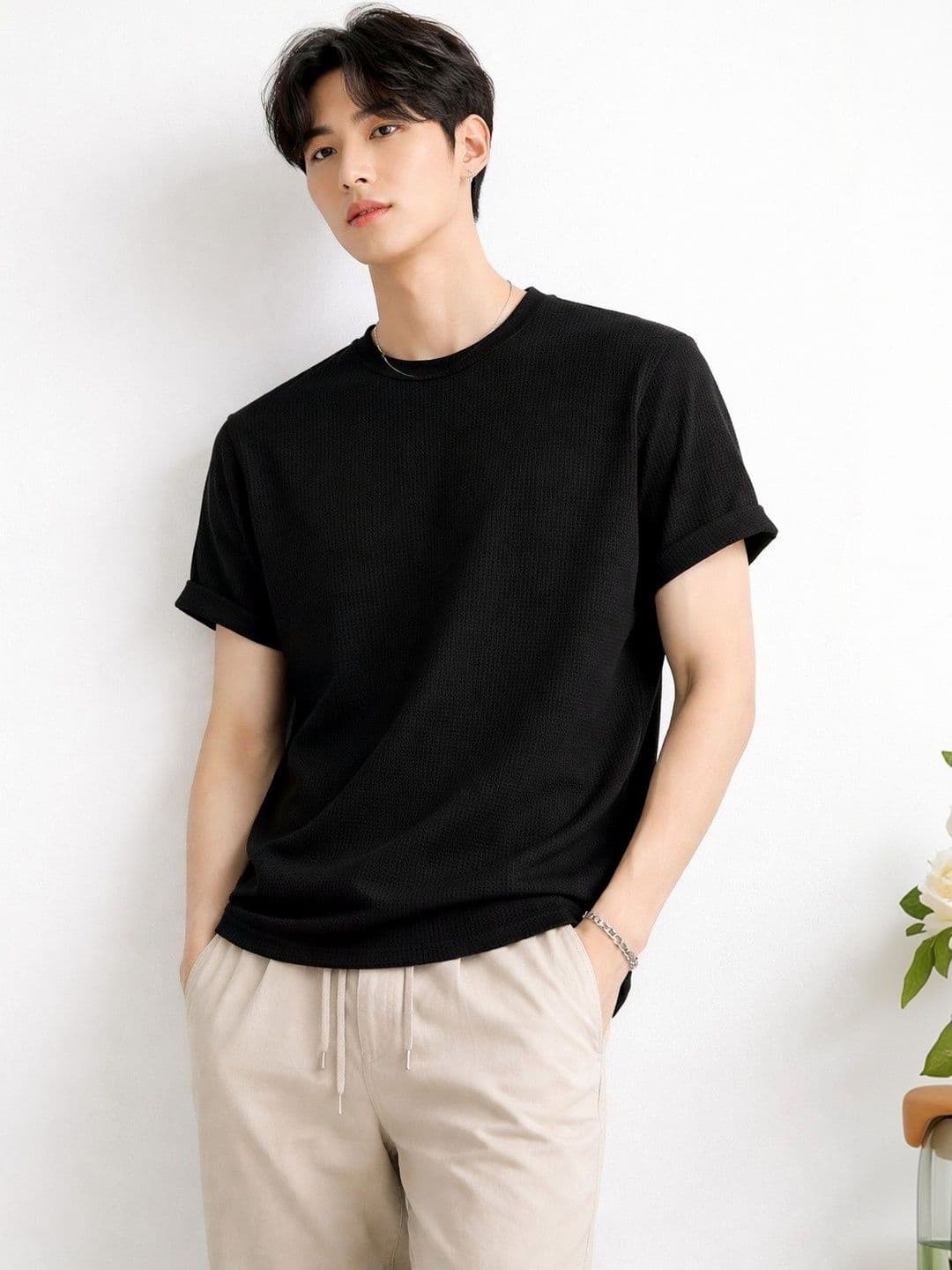 London Hills Self Design Round Neck T-shirt - view 1