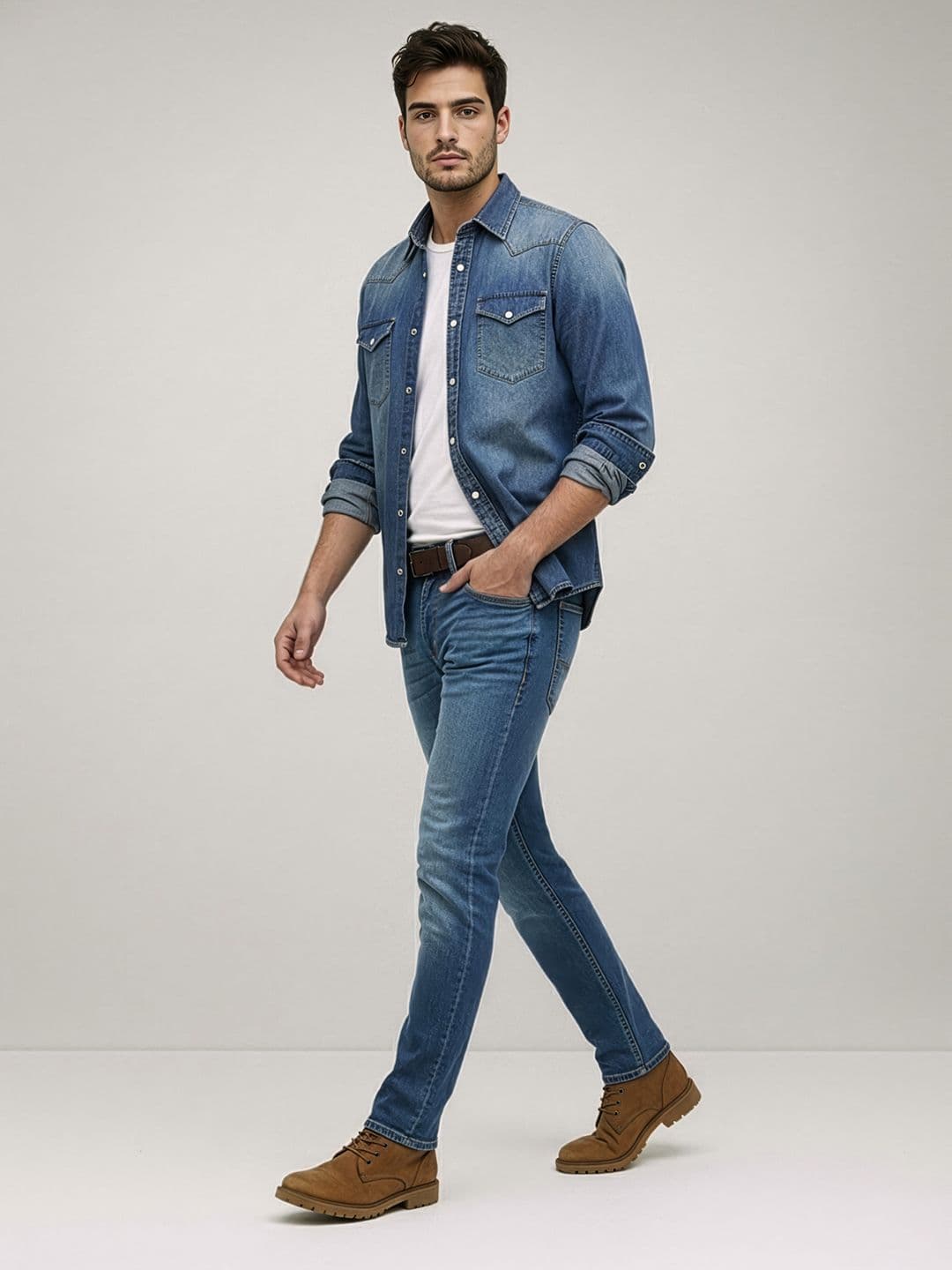 The Roadster Life Co. Men Slim Fit Heavy Fade Stretchable Jeans With Bag - view 1