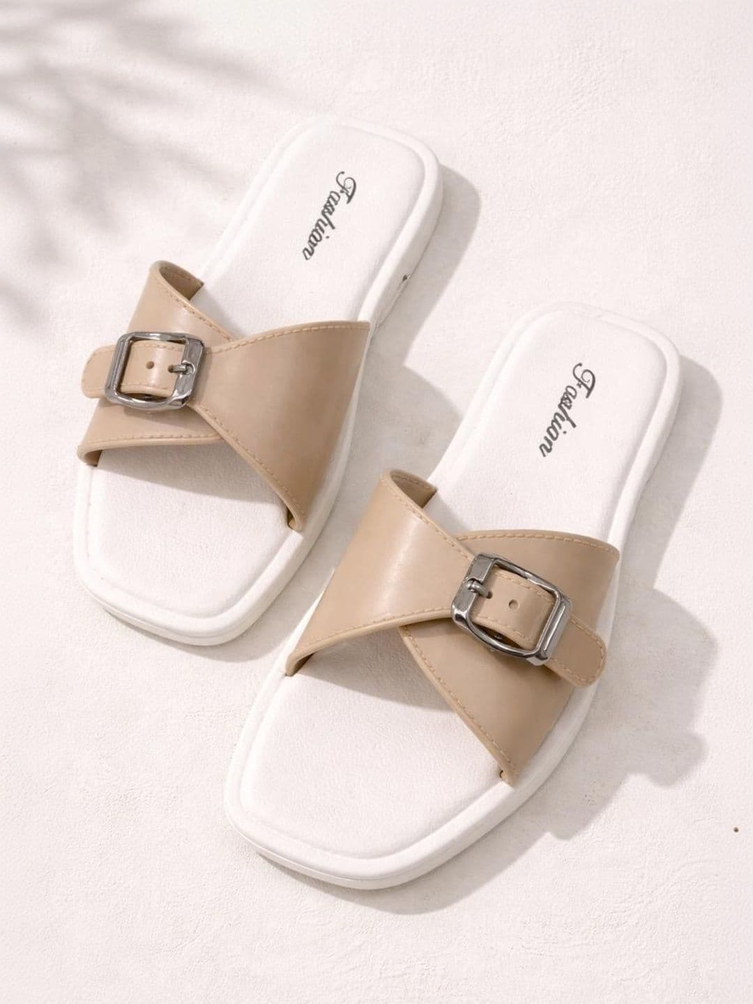 Shozie Girls Open Toe Flats with Buckles - view 1