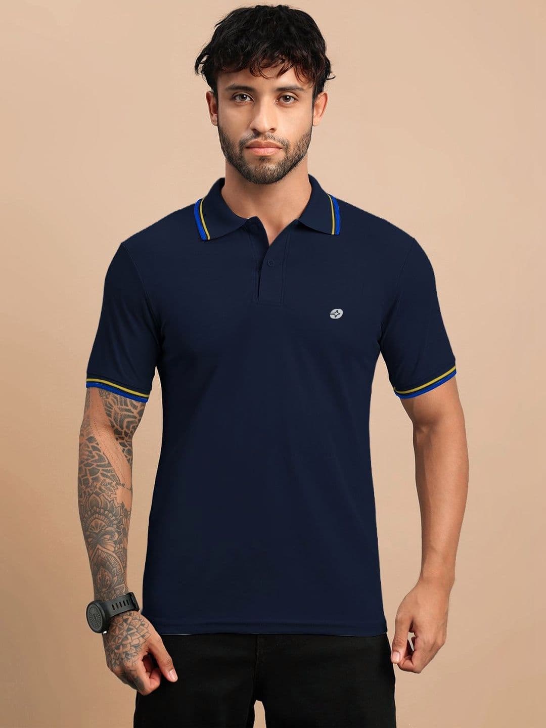 LUX NITRO Solid Dry Fit Moisture Wicking Quick Dry Polo T Shirt - view 1