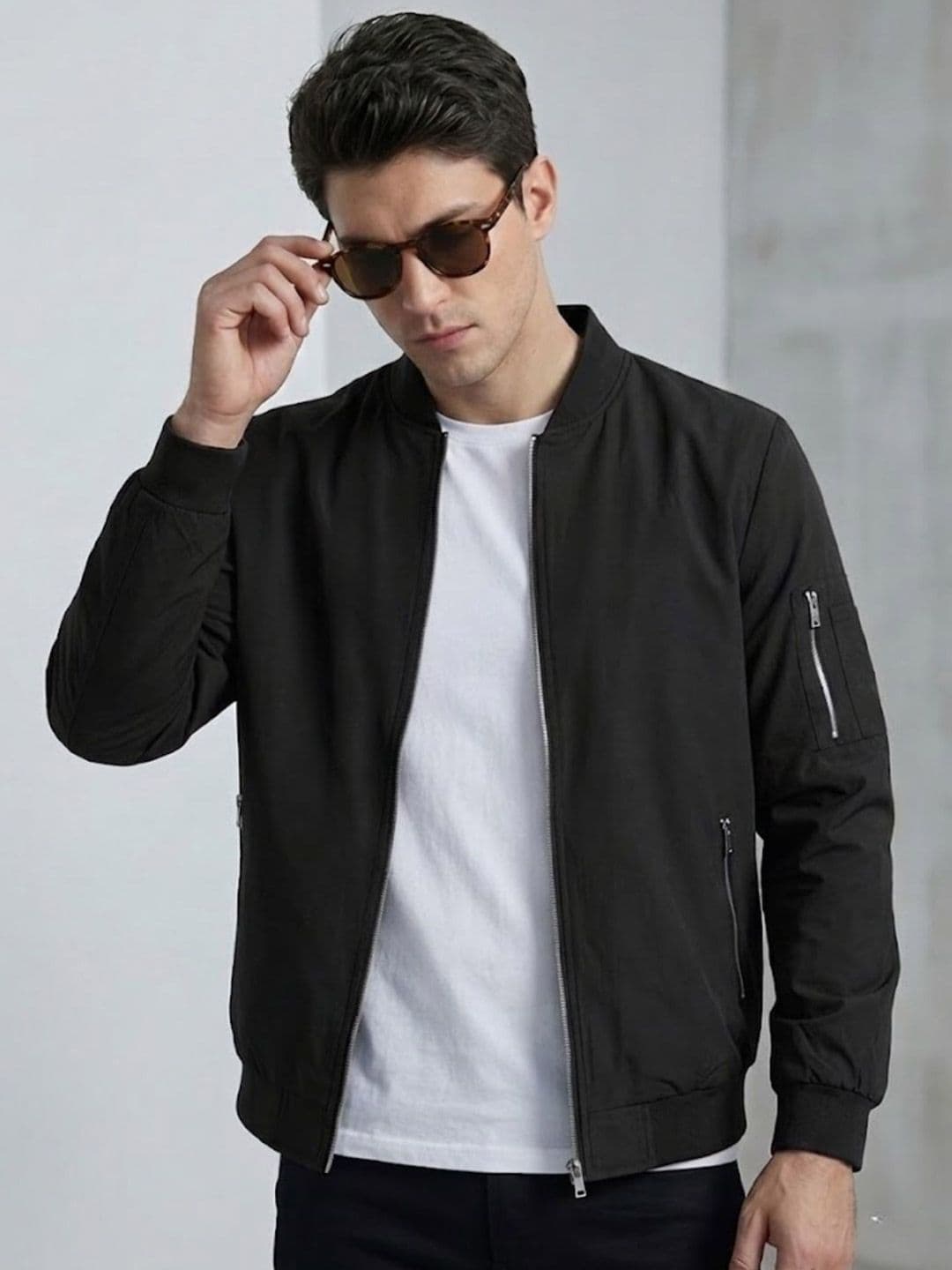 CARABA Men Stand Collar Lightweight Bomber Jacket - view 1