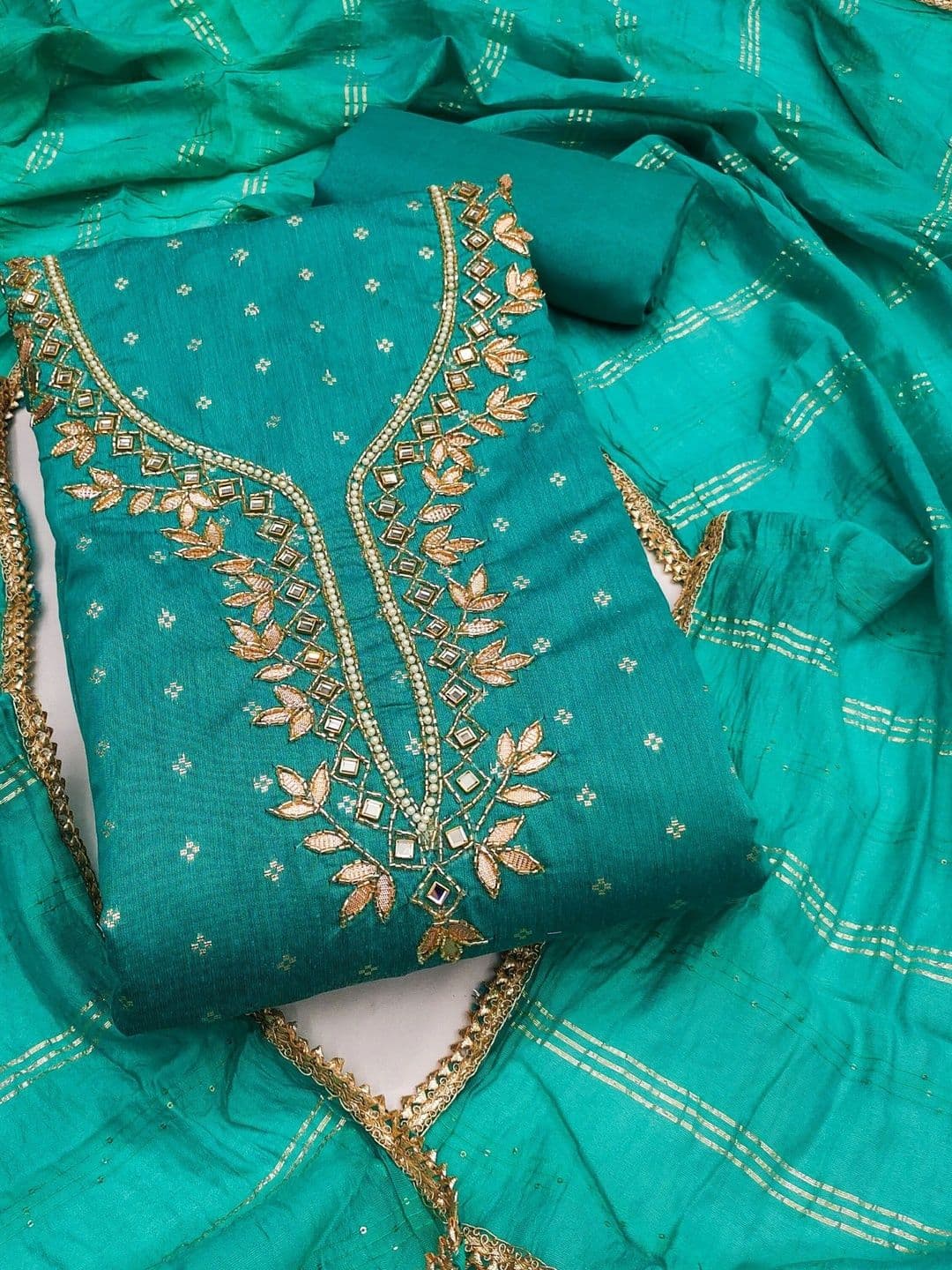 Panzora Embroidered Unstitched Dress Material - view 1