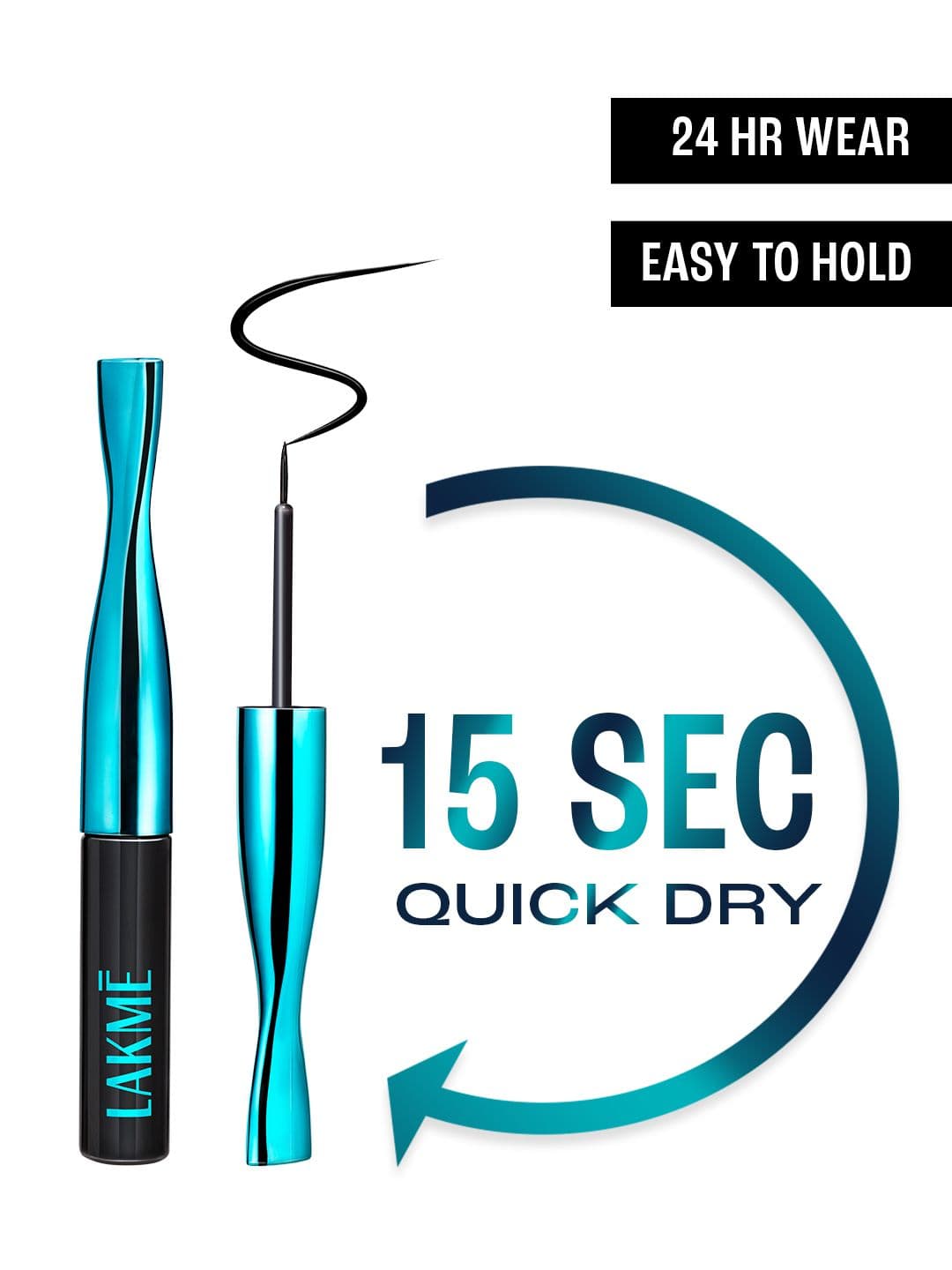 Lakme 9to5 Eyeconic Liquid Eyeliner Waterproof & Smudgeproof Lasts 24Hr 4.5ml - Black - view 1