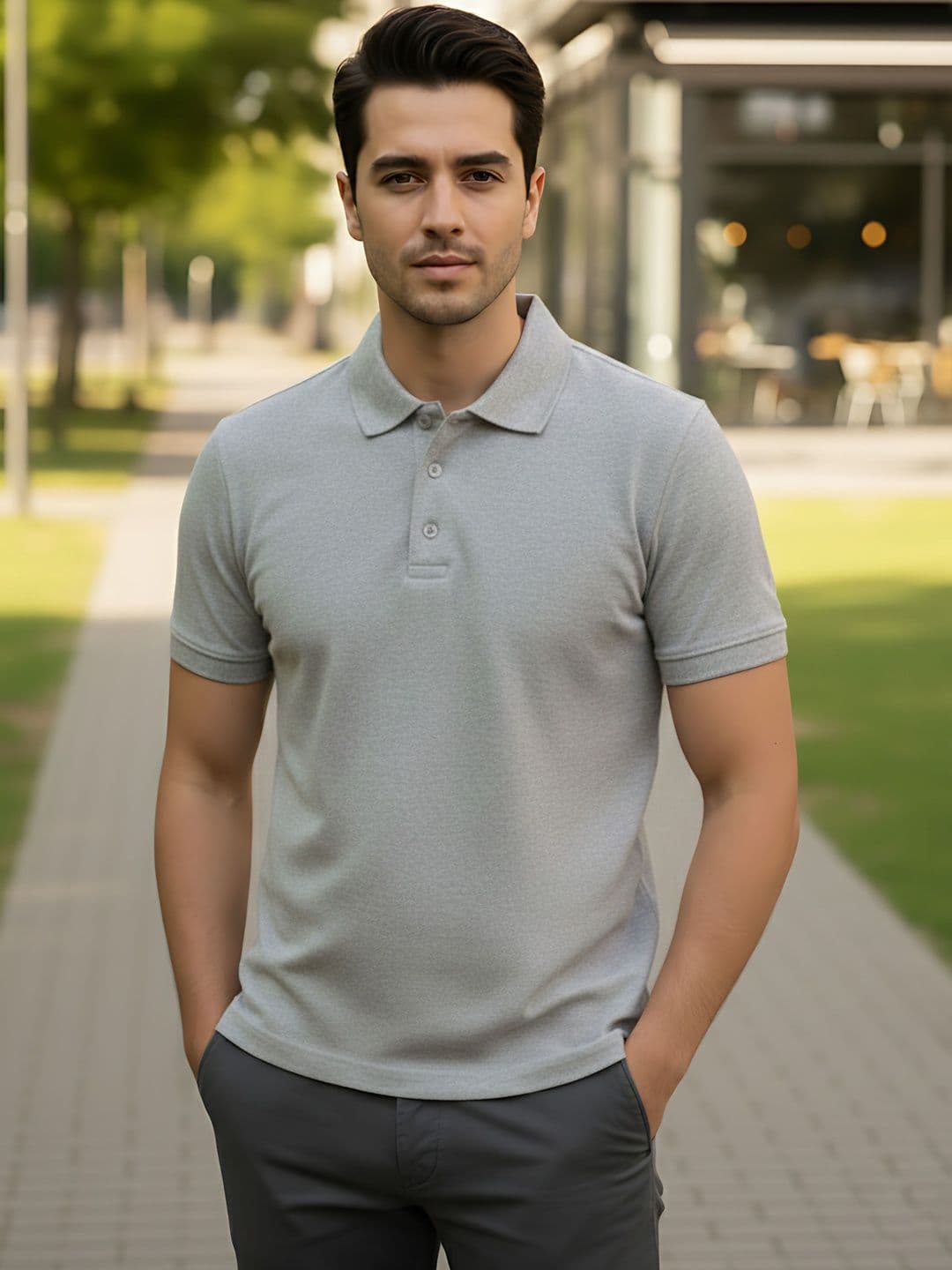 R.Code by The Roadster Life Co. Men Polo Collar T-shirt - view 1