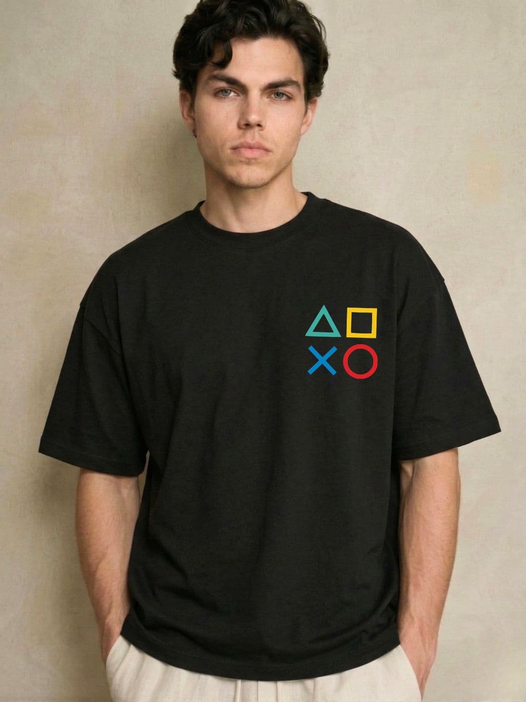 R.Code by The Roadster Life Co. Printed Round Neck Oversized Tshirts - view 1