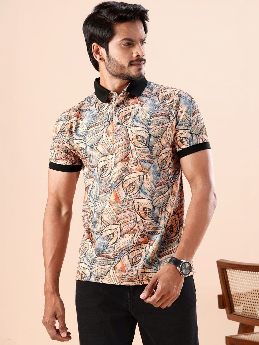 LUCUMA FASHION HUB Men Printed Polo Collar T-shirt - view 1
