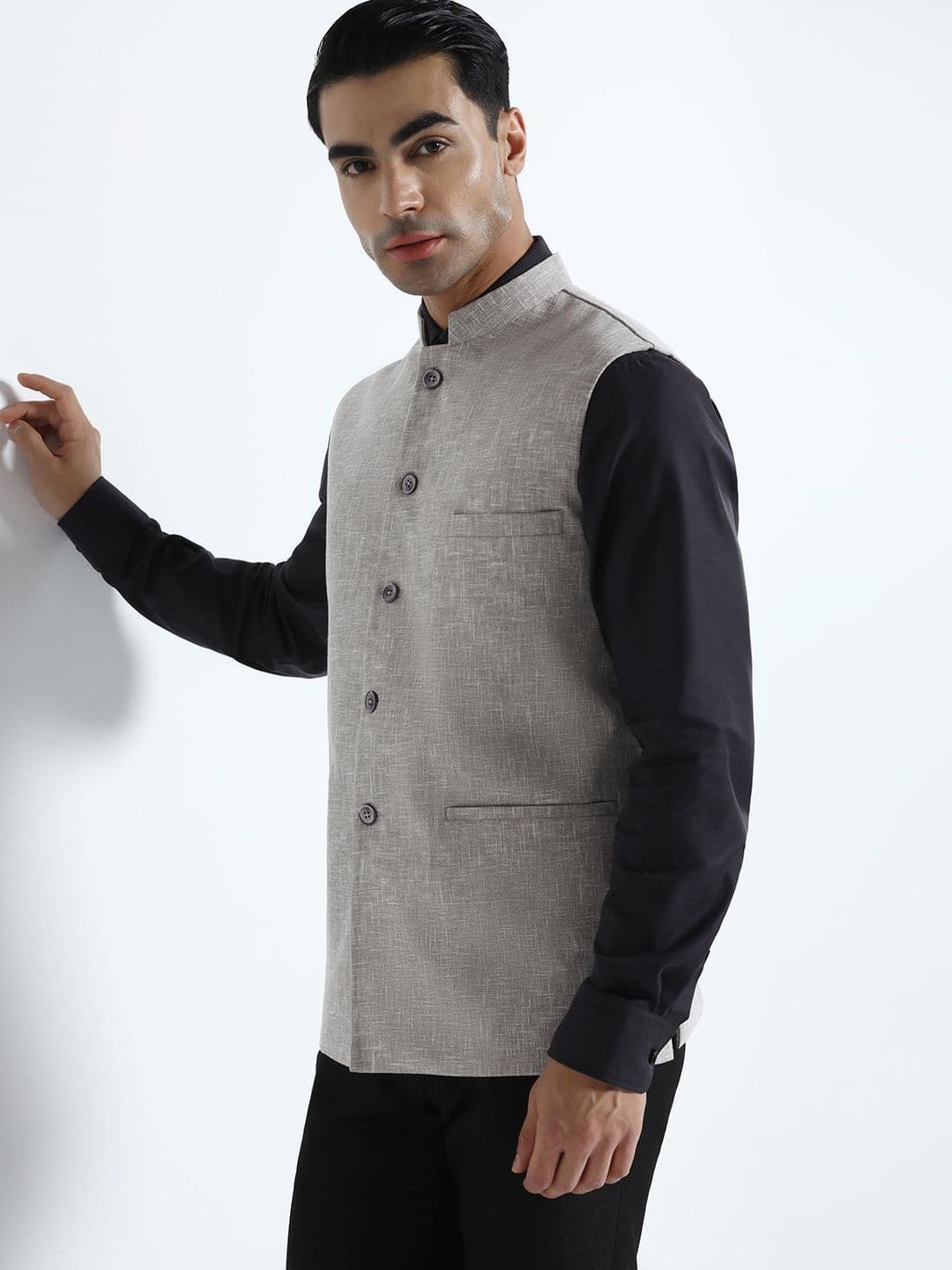 TAHVO Printed Woven Nehru Jackets - view 1