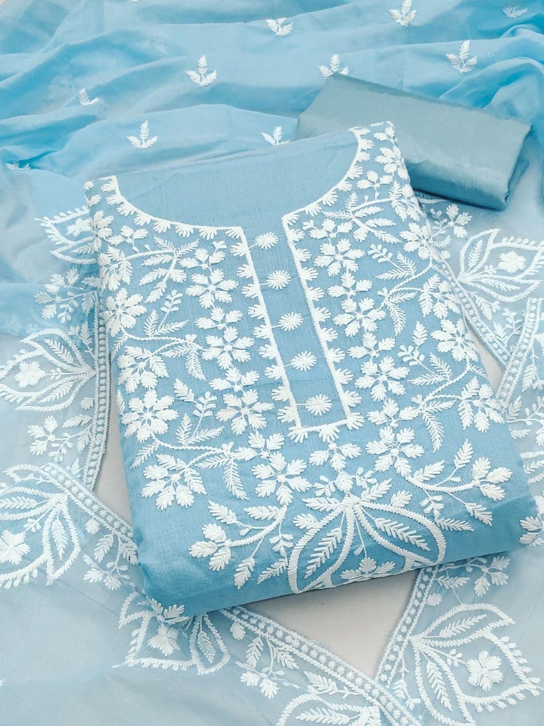 KALINI Embroidered Unstitched Dress Material - view 1