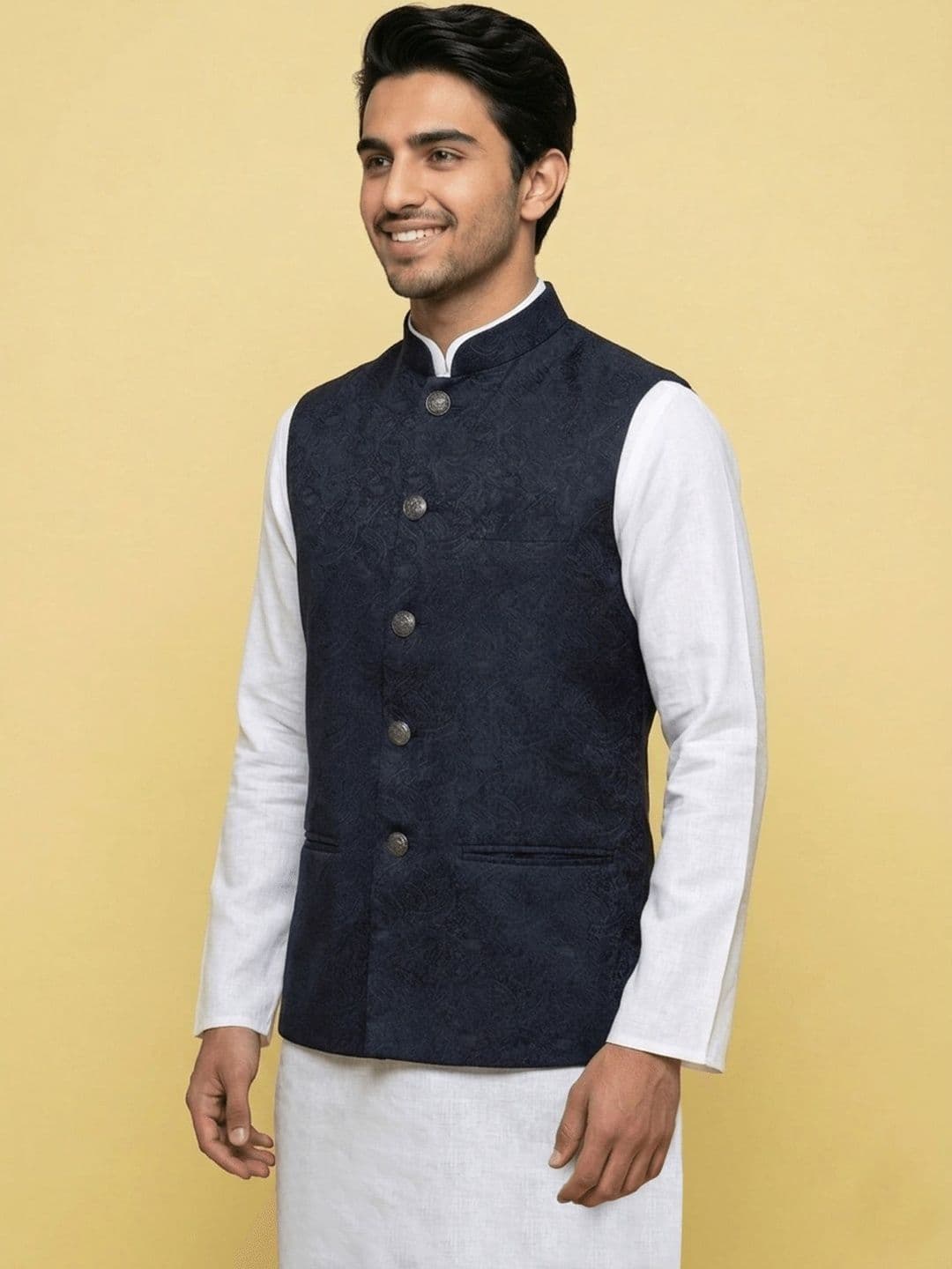 HERE&NOW Printed Woven Nehru Jackets - view 1