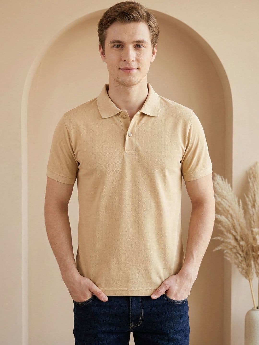 R.Code by The Roadster Life Co. Men Polo Collar T-shirt - view 1