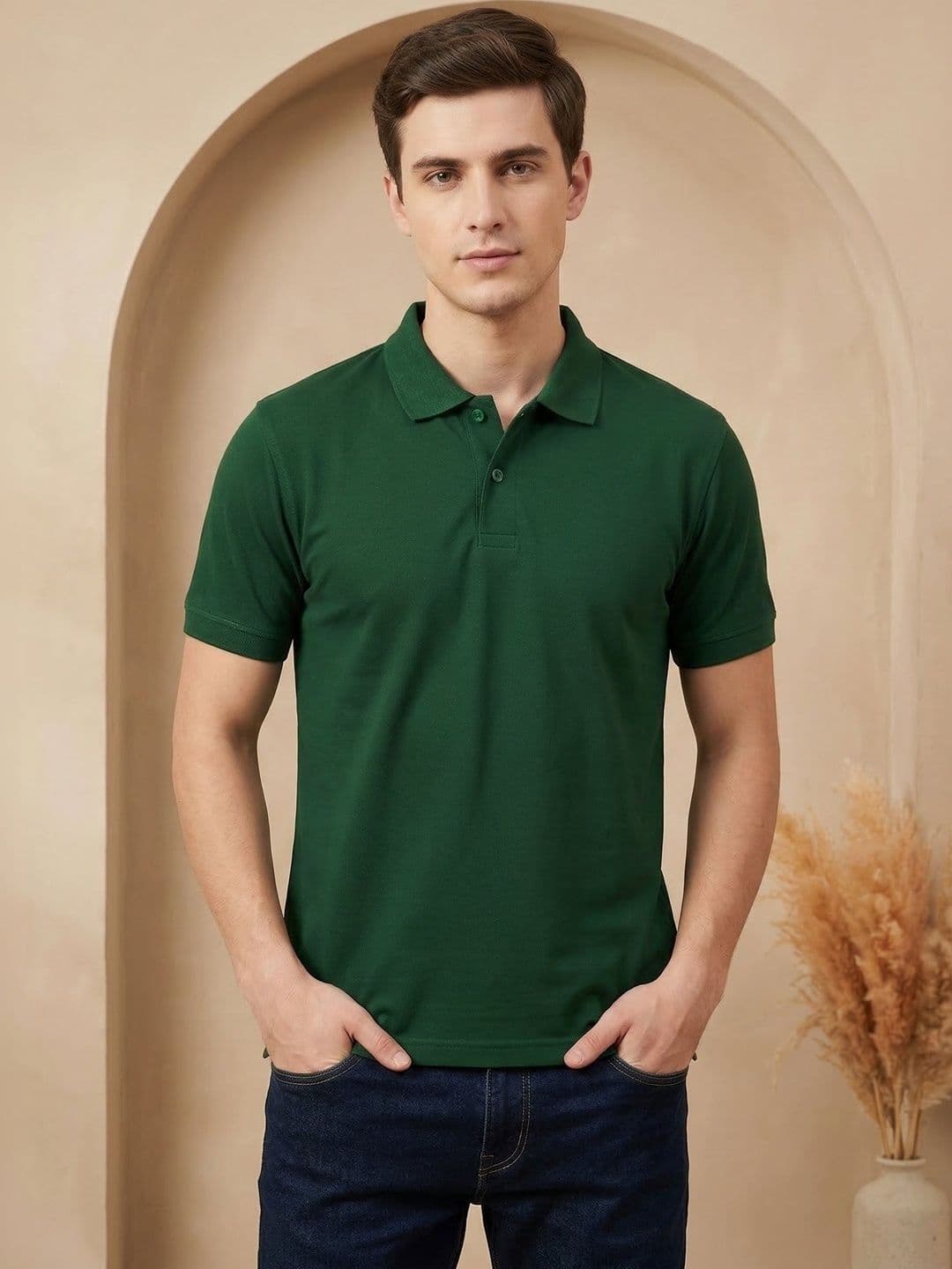 R.Code by The Roadster Life Co. Men Polo Collar T-shirt - view 1