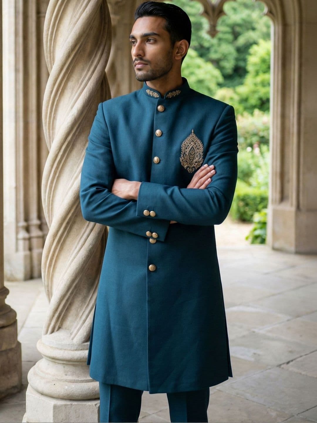 Jompers Mandarin Collar Sherwani - view 1