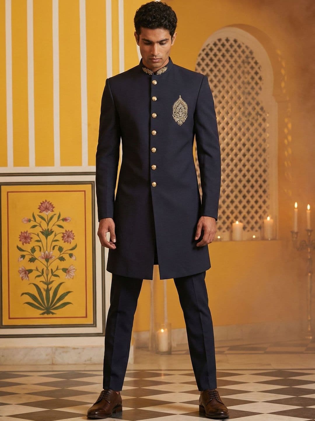 Jompers Mandarin Collar Sherwani - view 1