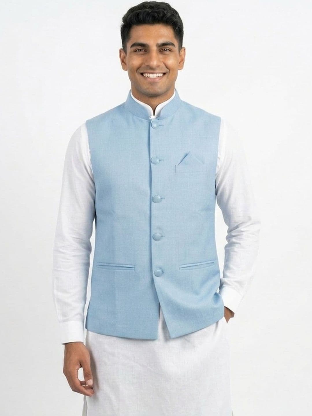 HERE&NOW Woven Nehru Jackets - view 1