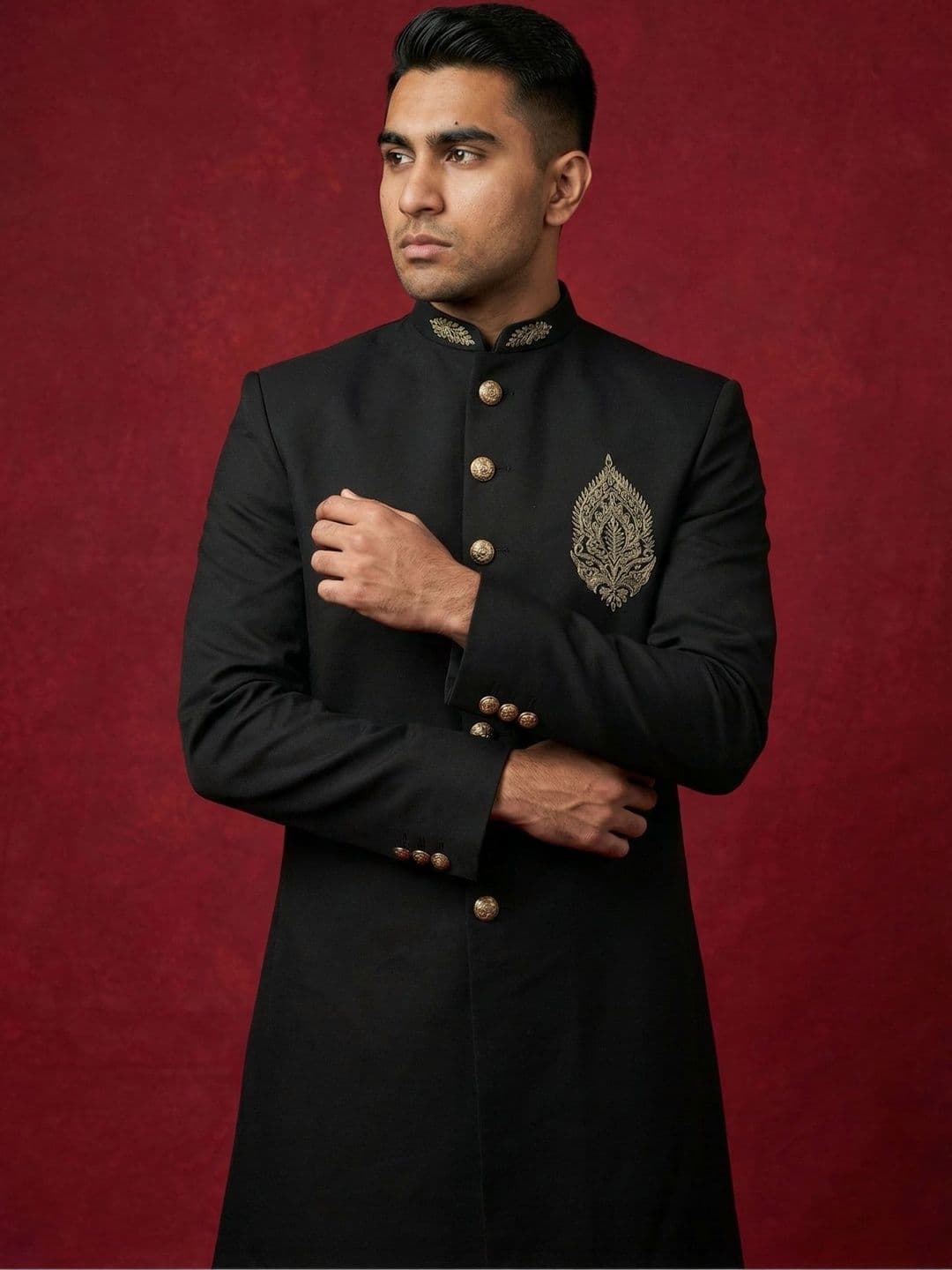 Jompers Mandarin Collar Sherwani - view 1