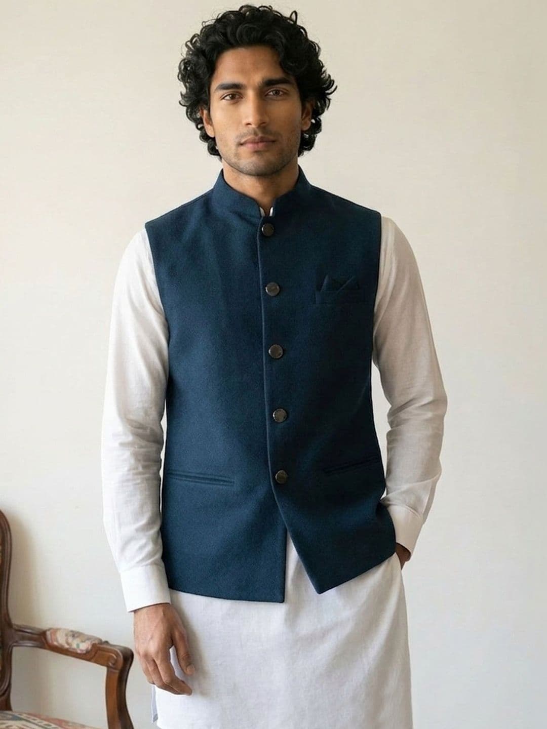 HERE&NOW Satin Nehru Jackets - view 1