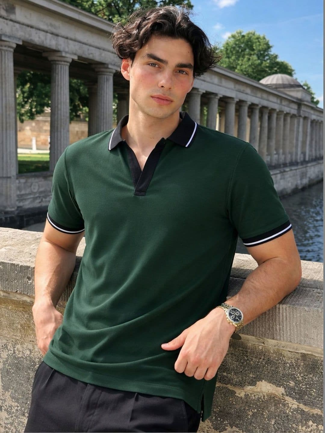HERE&NOW Men Polo Collar T-shirt - view 1