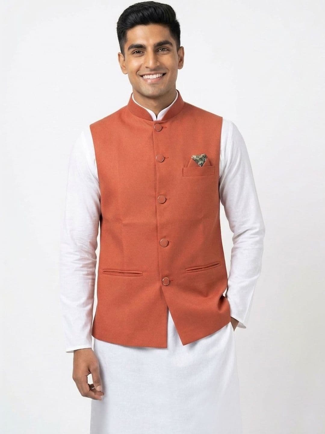 HERE&NOW Woven Nehru Jackets - view 1