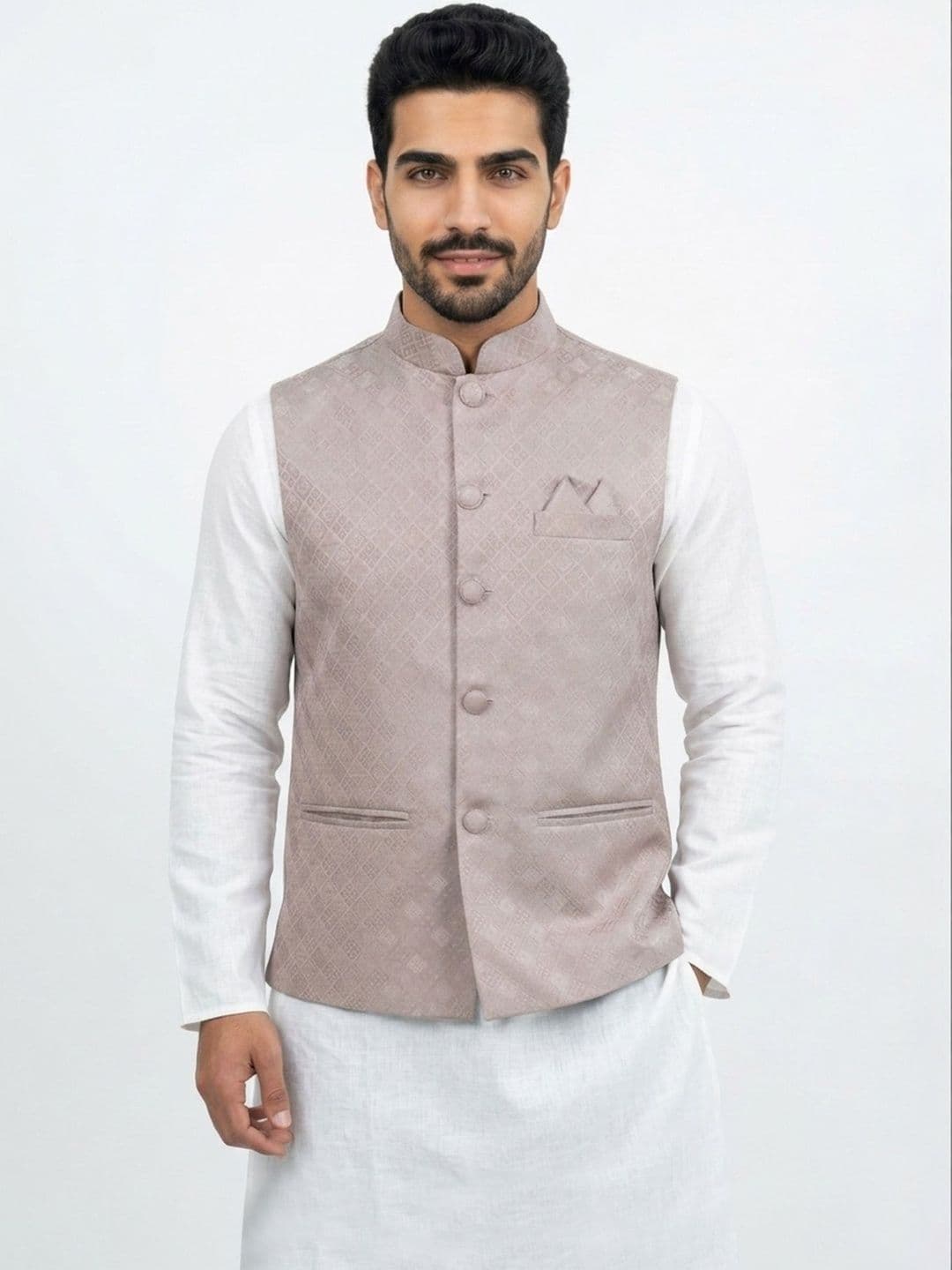 HERE&NOW Printed Woven Nehru Jackets - view 1