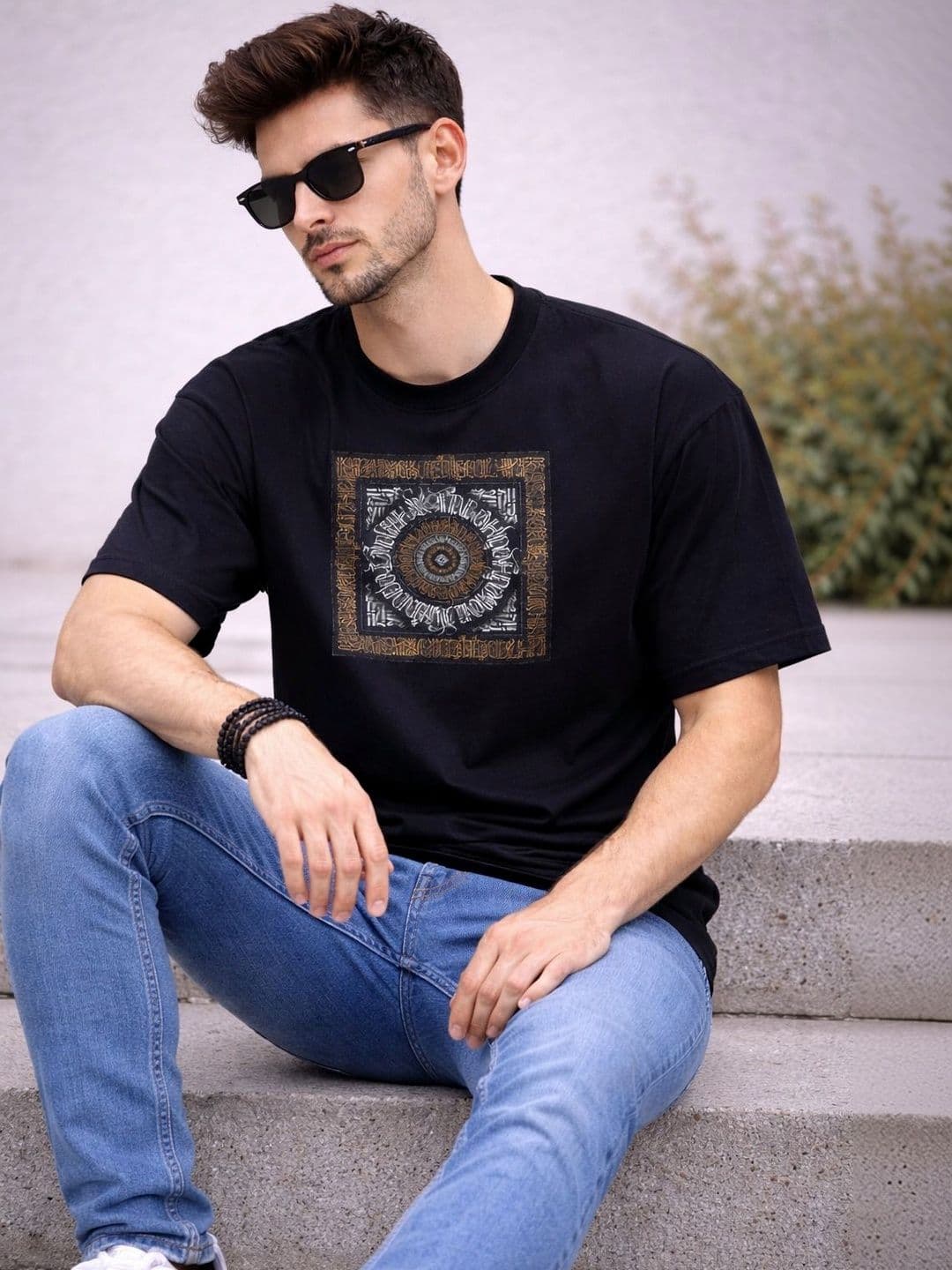 Moda Rapido Men Printed Drop-Shoulder Sleeves T-shirt - view 1