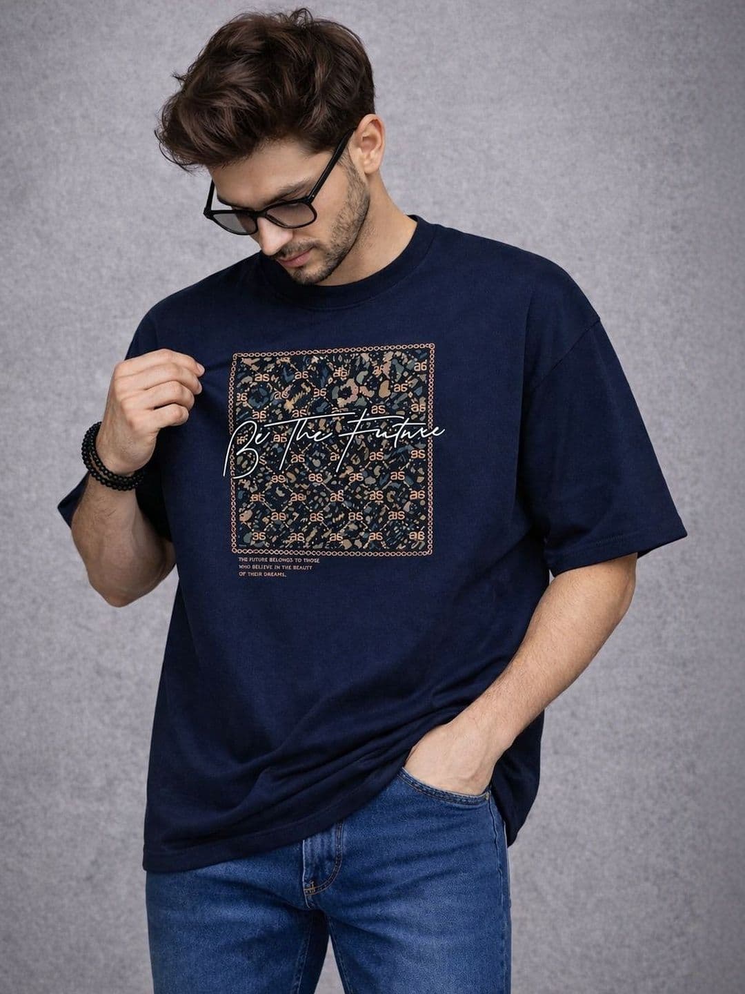 Moda Rapido Men Printed Drop-Shoulder Sleeves T-shirt - view 1