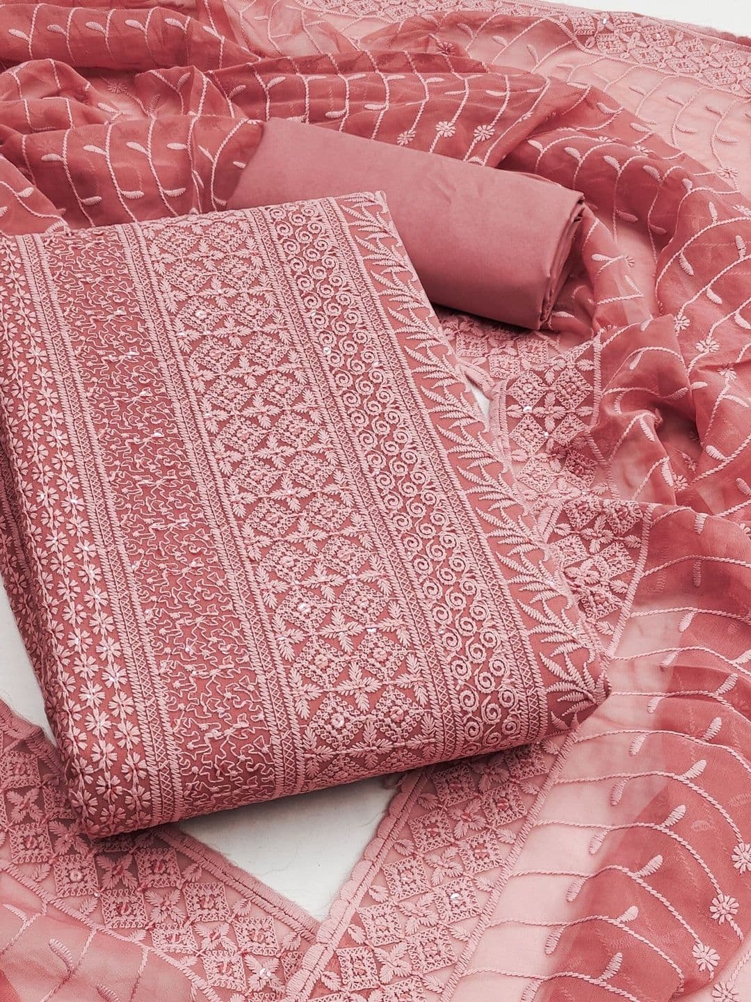 Dhaaga Ghar Embroidered Unstitched Dress Material - view 1