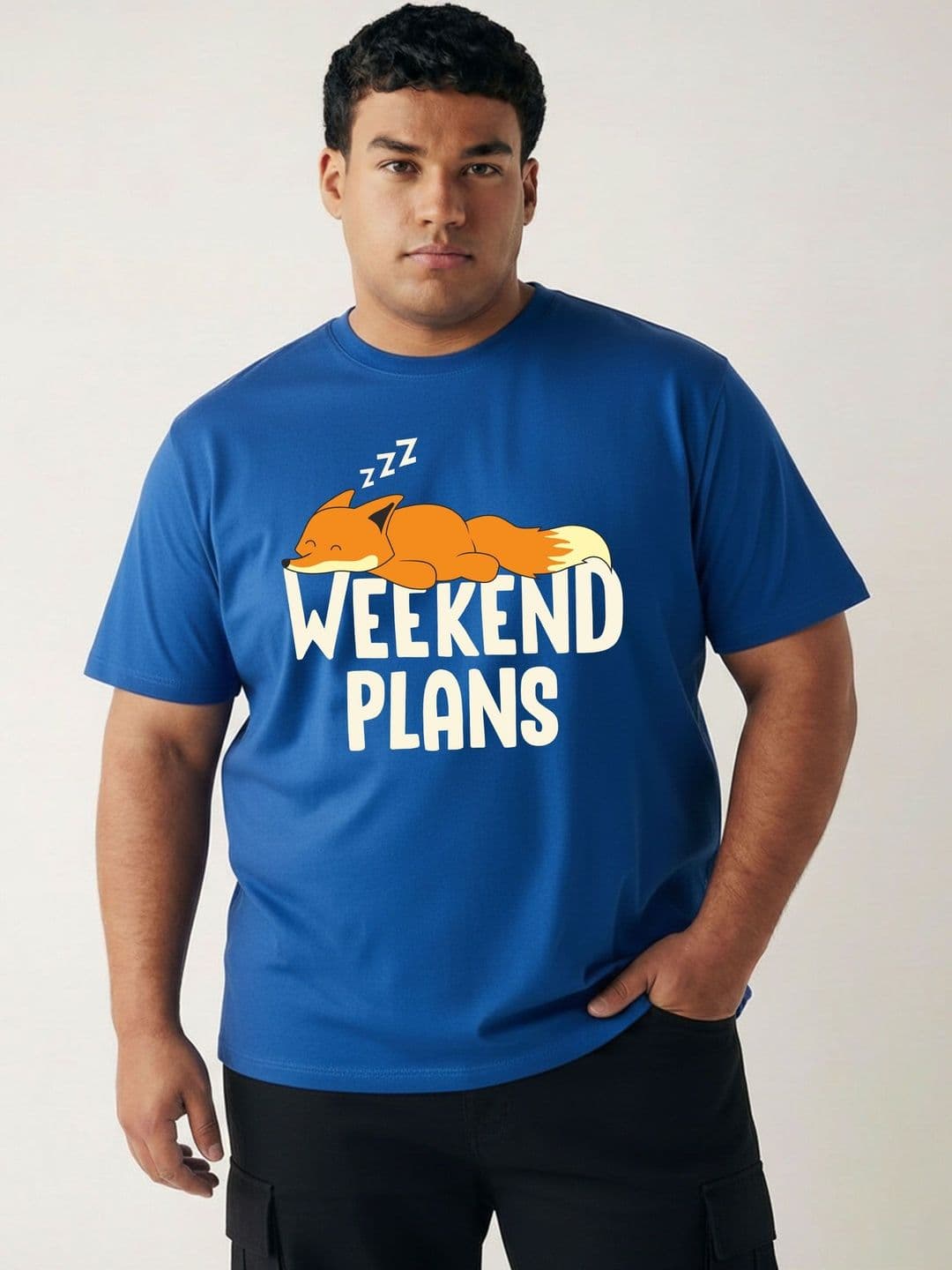 Toodle Plus Men Plus Size Pure Cotton Printed Regular Fit Casual T-Shirt - view 1