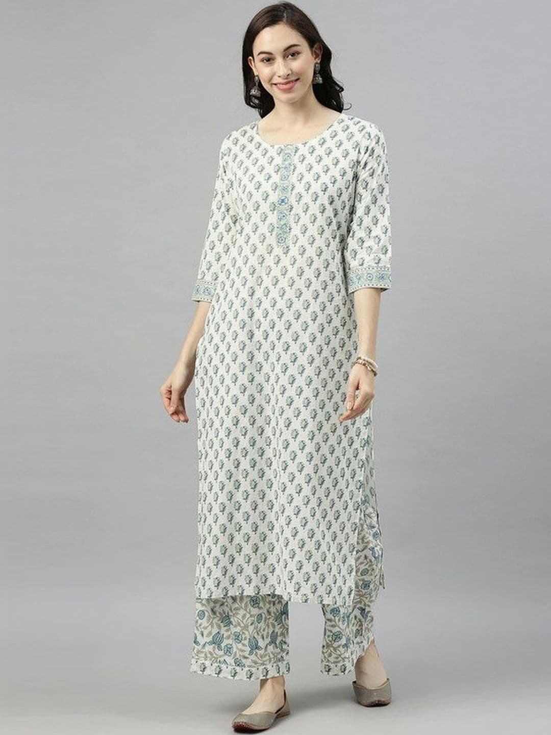 Ethnic Lady Floral Printed Kurti - view 1