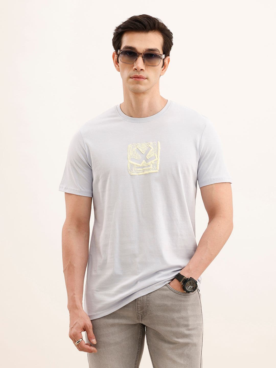 WROGN Printed Pure Cotton Slim Fit T-shirt - view 1