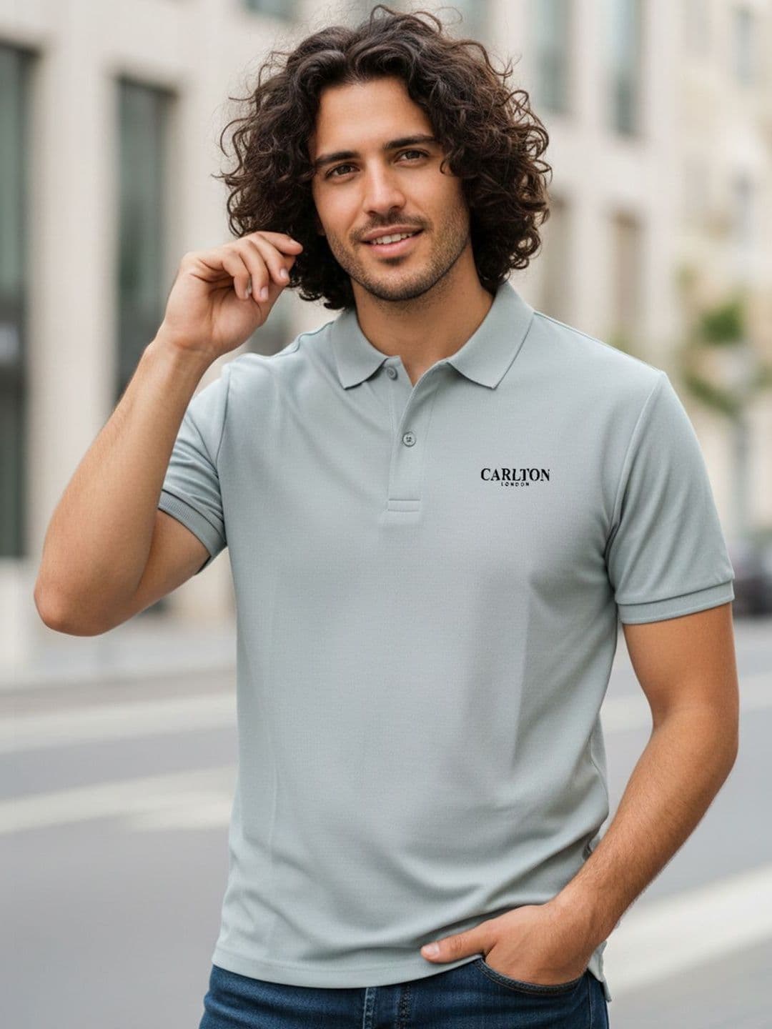 Carlton London Men Printed Polo Collar T-shirt - view 1