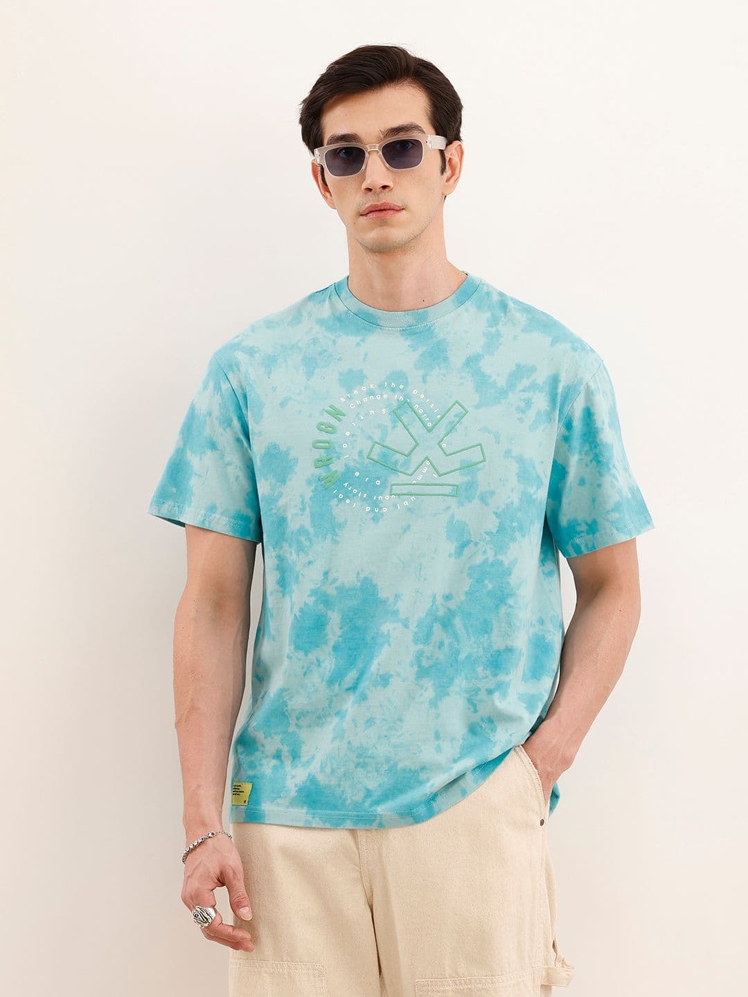 WROGN Pure Cotton Dyed Oversized T-shirt - view 1