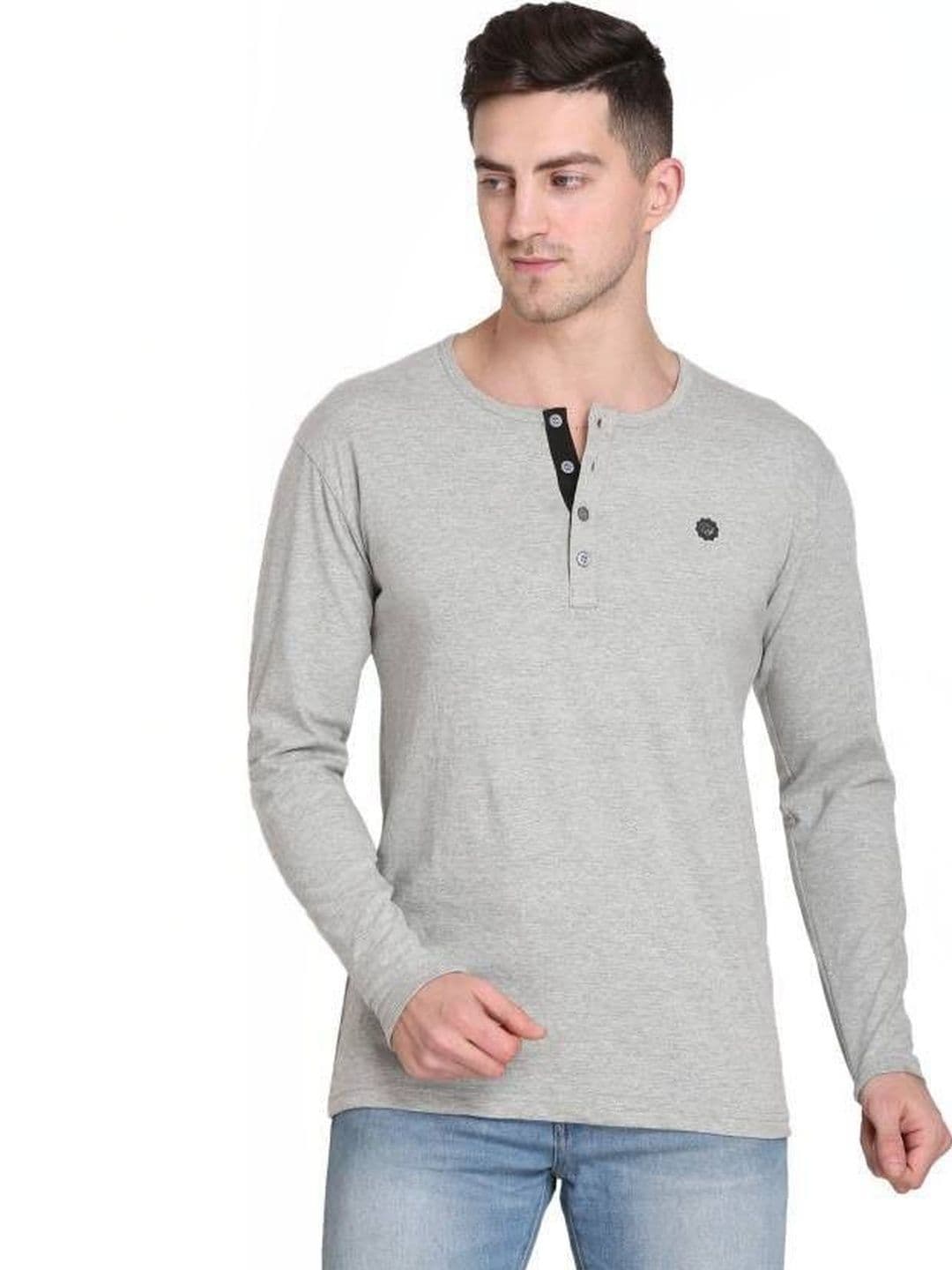 FARICON Men Henley Neck Slim Fit Cotton T-shirt - view 1