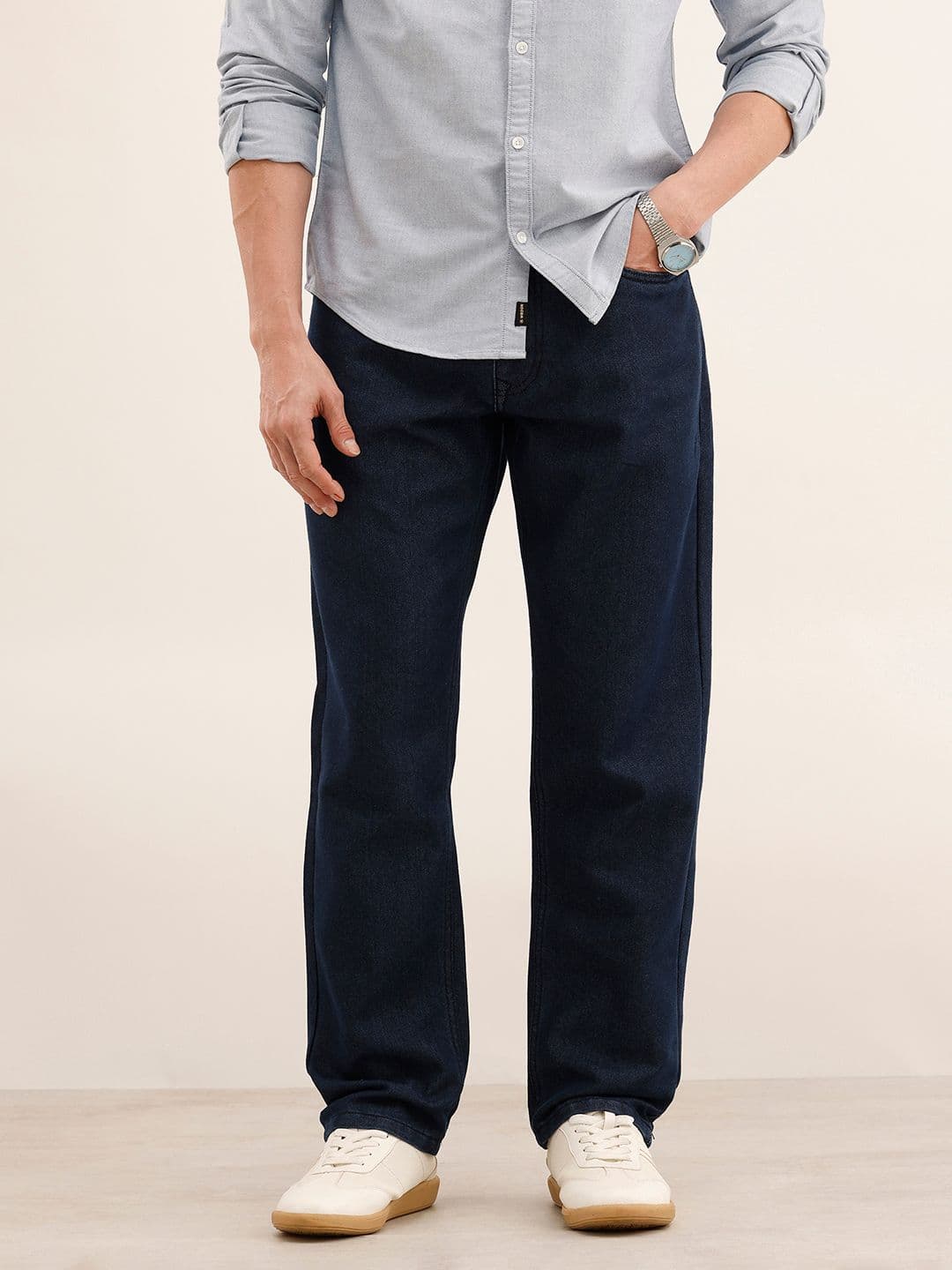 WROGN Men Pure Cotton Anti Fit Mid-Rise Jeans - view 1