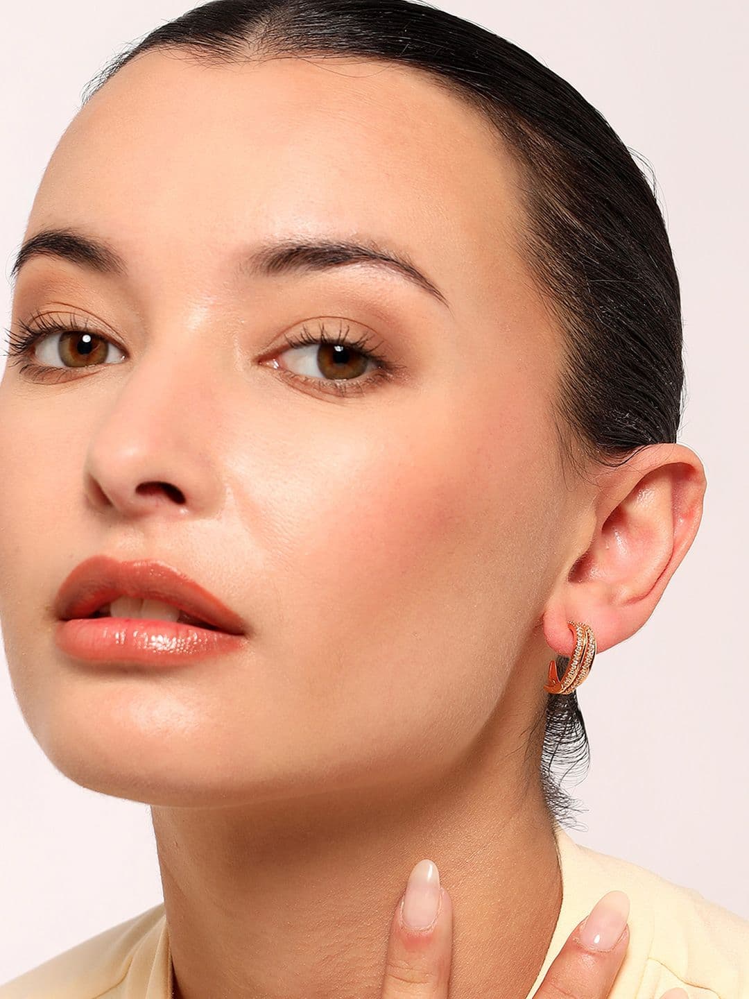Nilu's Collection Geometric Half Hoop Earrings - view 1