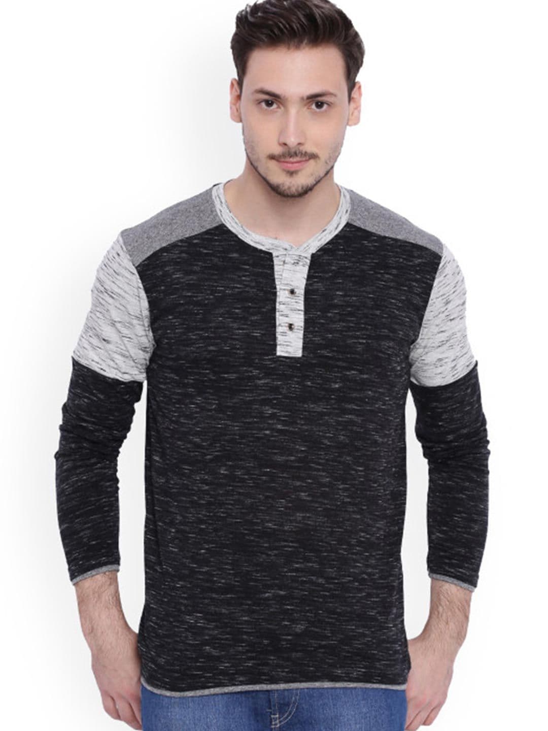 CAHOOT Men Colourblocked Henley Neck T-shirt - view 1