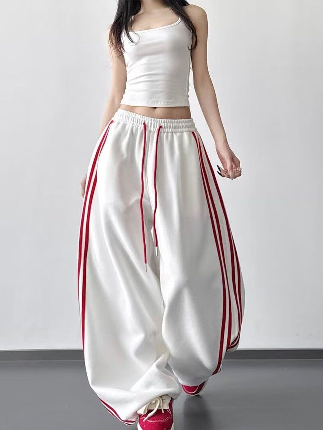 StyleCast x Revolte Women Striped Loose Fit Wide Leg Chinos - view 1