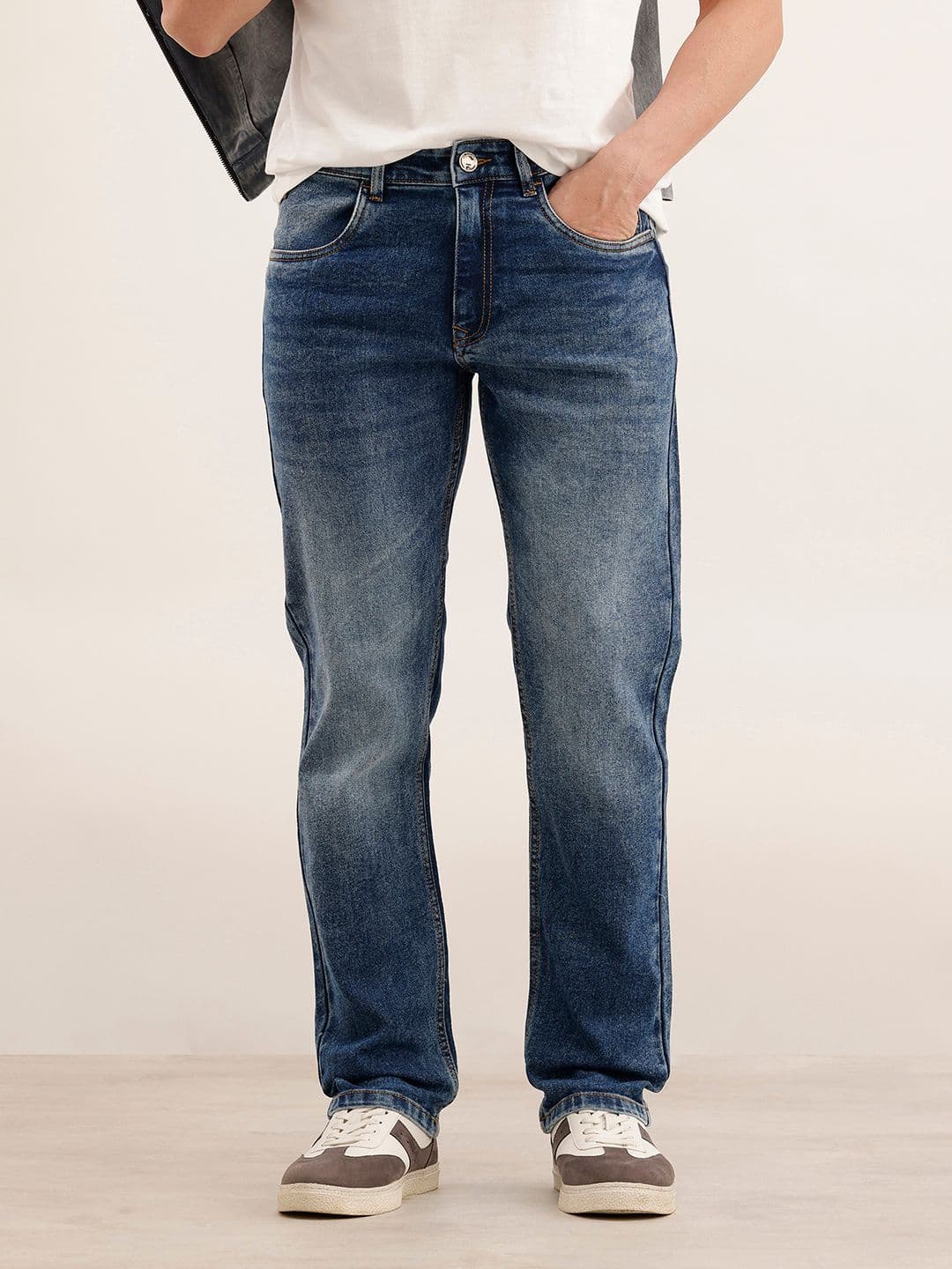 WROGN Men Regular Fit Light Fade Stretchable Jeans - view 1