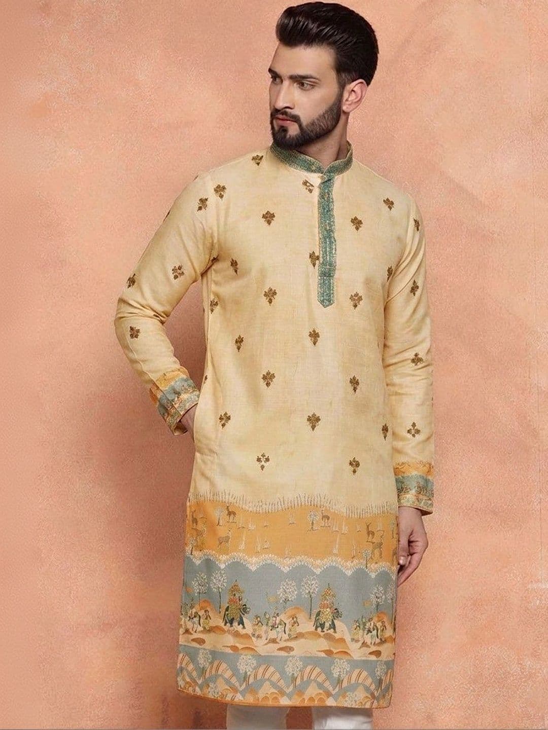LADY BERRY Men Floral Printed Indie Prints Kurta - view 1