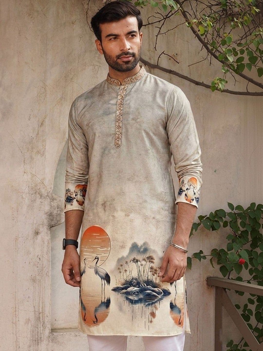 LADY BERRY Men Floral Printed Indie Prints Kurta - view 1