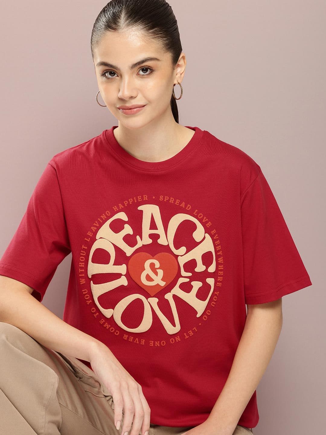 DILLINGER Women Graphic Printed Embossed Oversized T-shirt - view 1