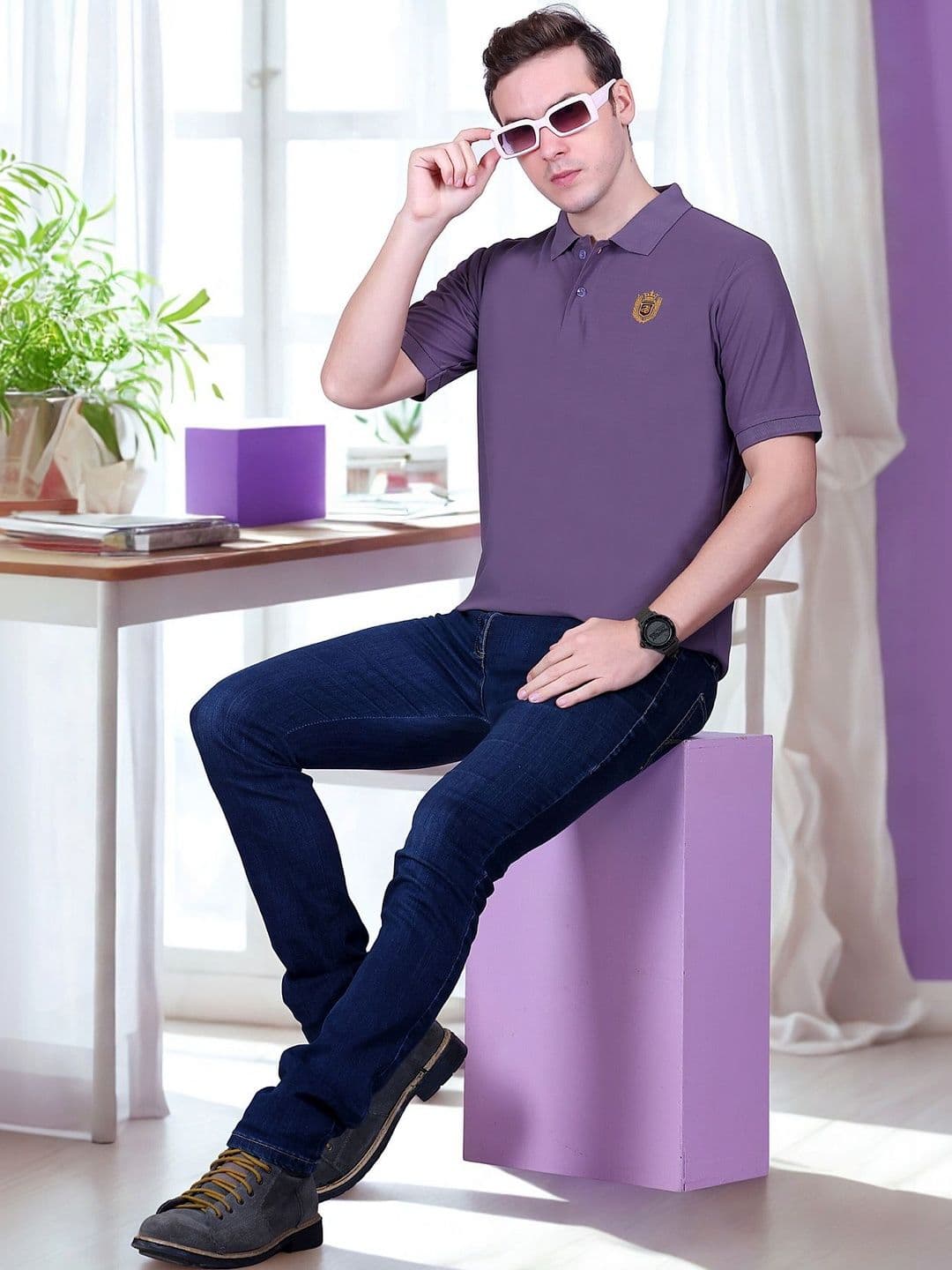 FLOSBERRY Men Polo Collar T-shirt - view 1