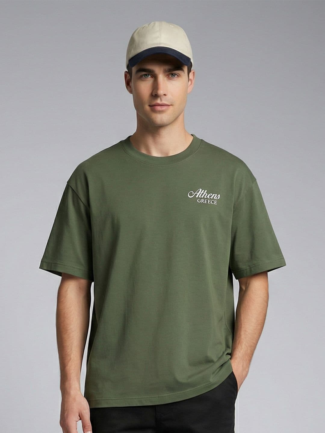 NOBERO Men Printed Drop-Shoulder Sleeves Pure Cotton T-shirt - view 1